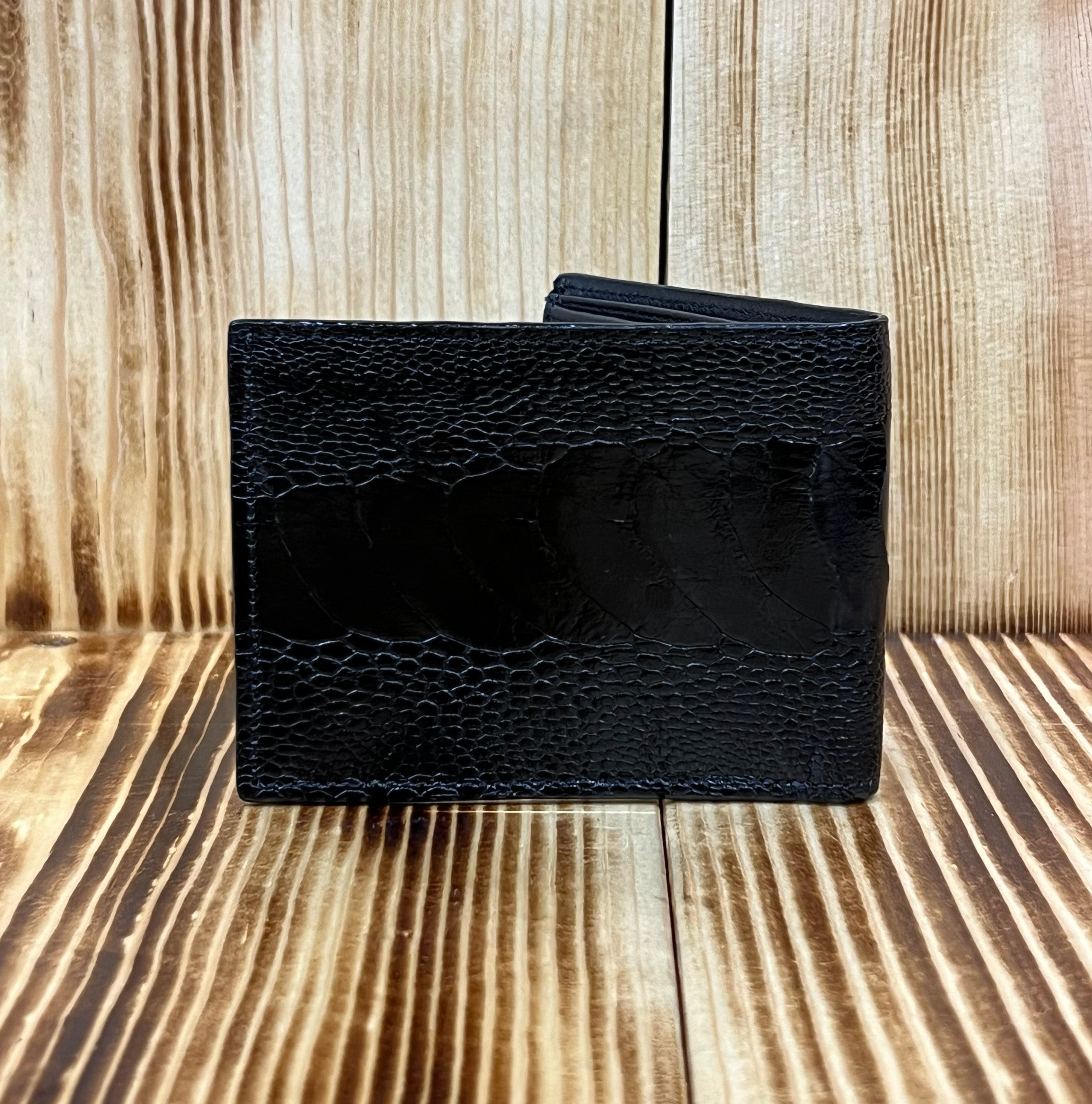 Cuadra Men's Black Ostrich Leg Wallet DU393