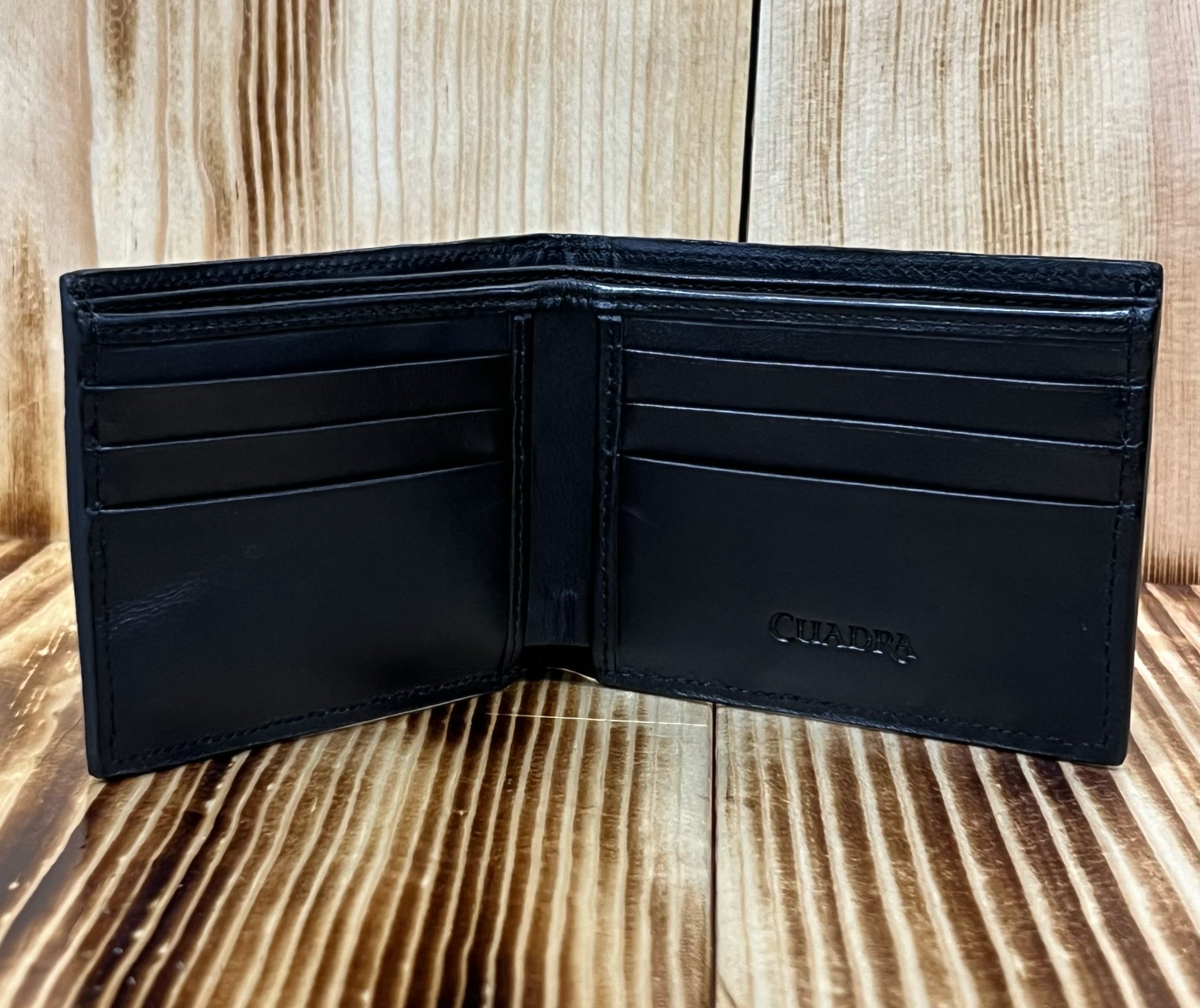 Cuadra Men's Black Ostrich Leg Wallet DU393