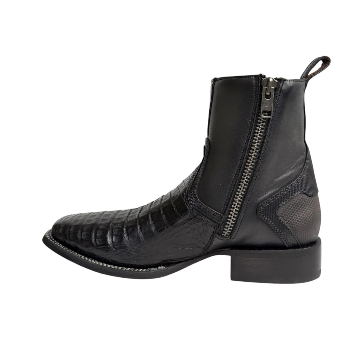 Cuadra Men's Caiman Zipper & Elastic Square Toe CU891 - Plunge Negro