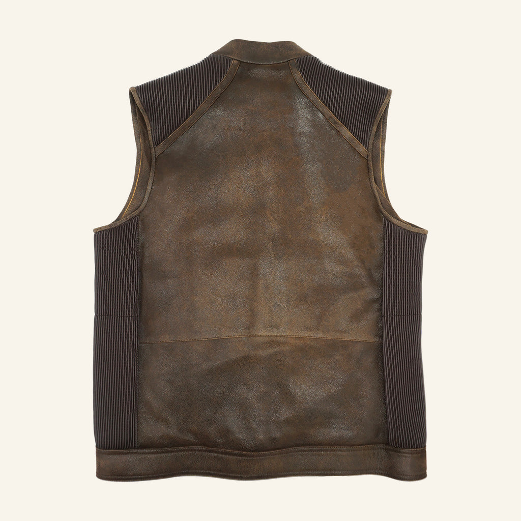 Cuadra Men's Chocolate Zipper Vest JC321