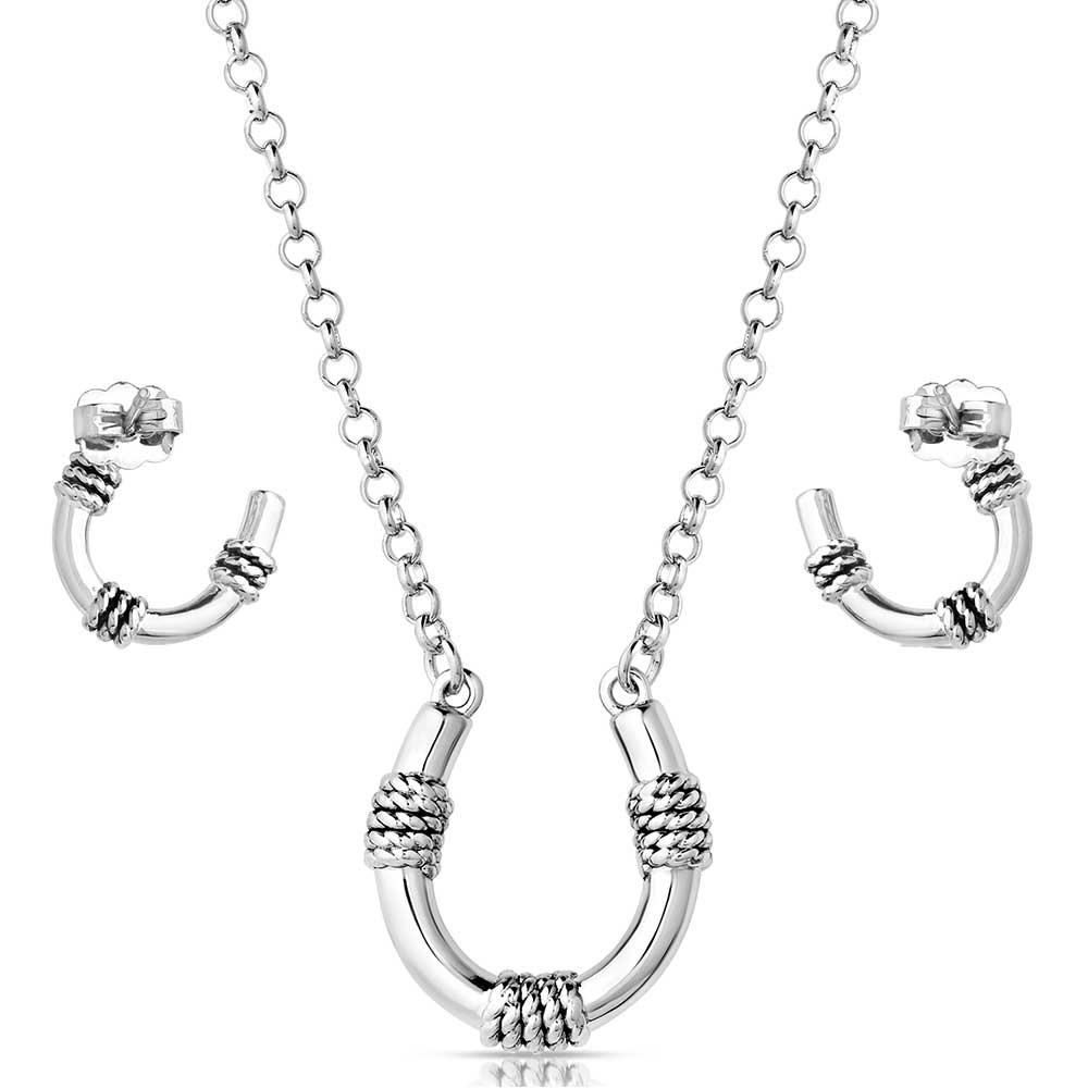 Montana Roped Horseshoe Crystal Jewelry Set JS6038