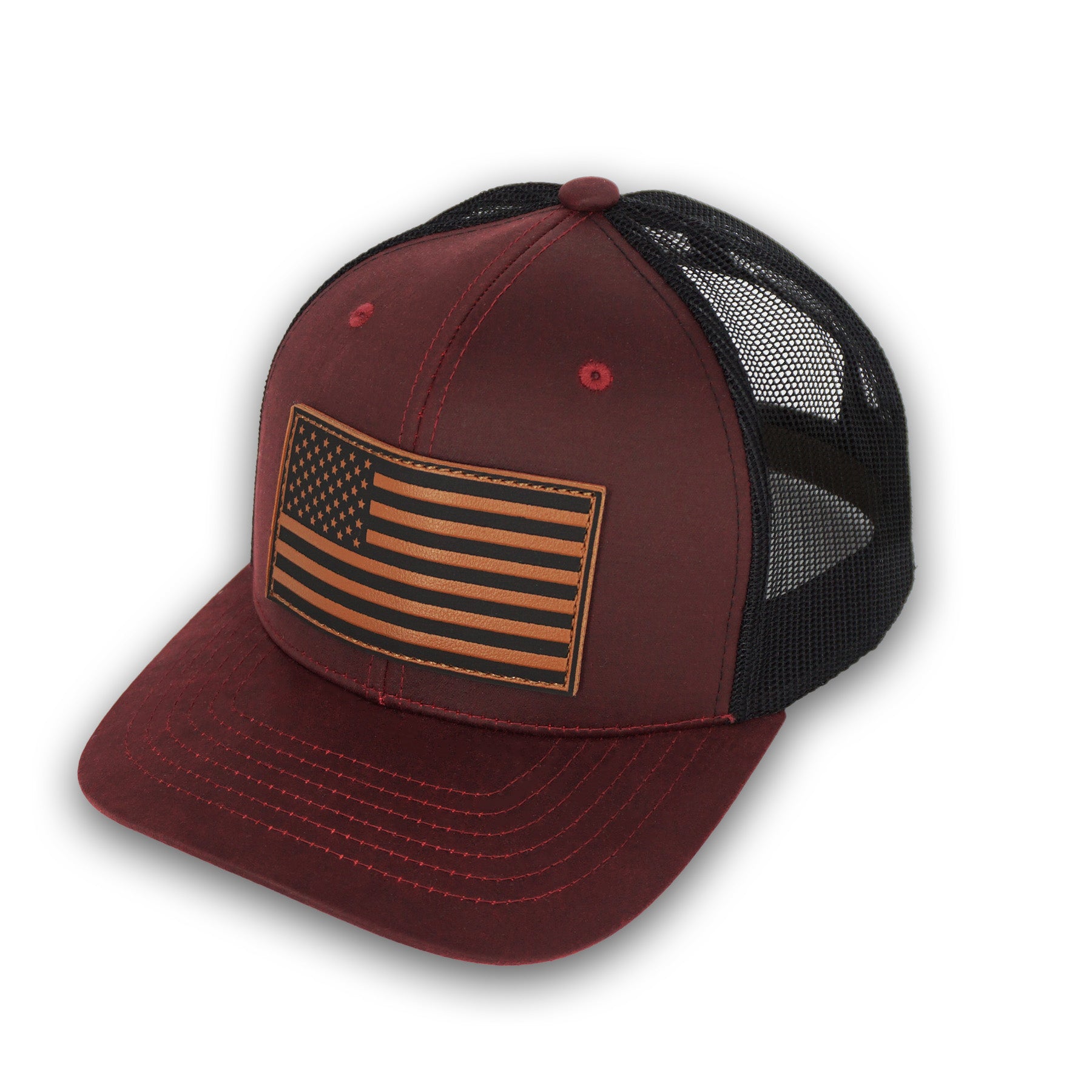 Kamel USA Flag Burgundy Snapback Hat KA02