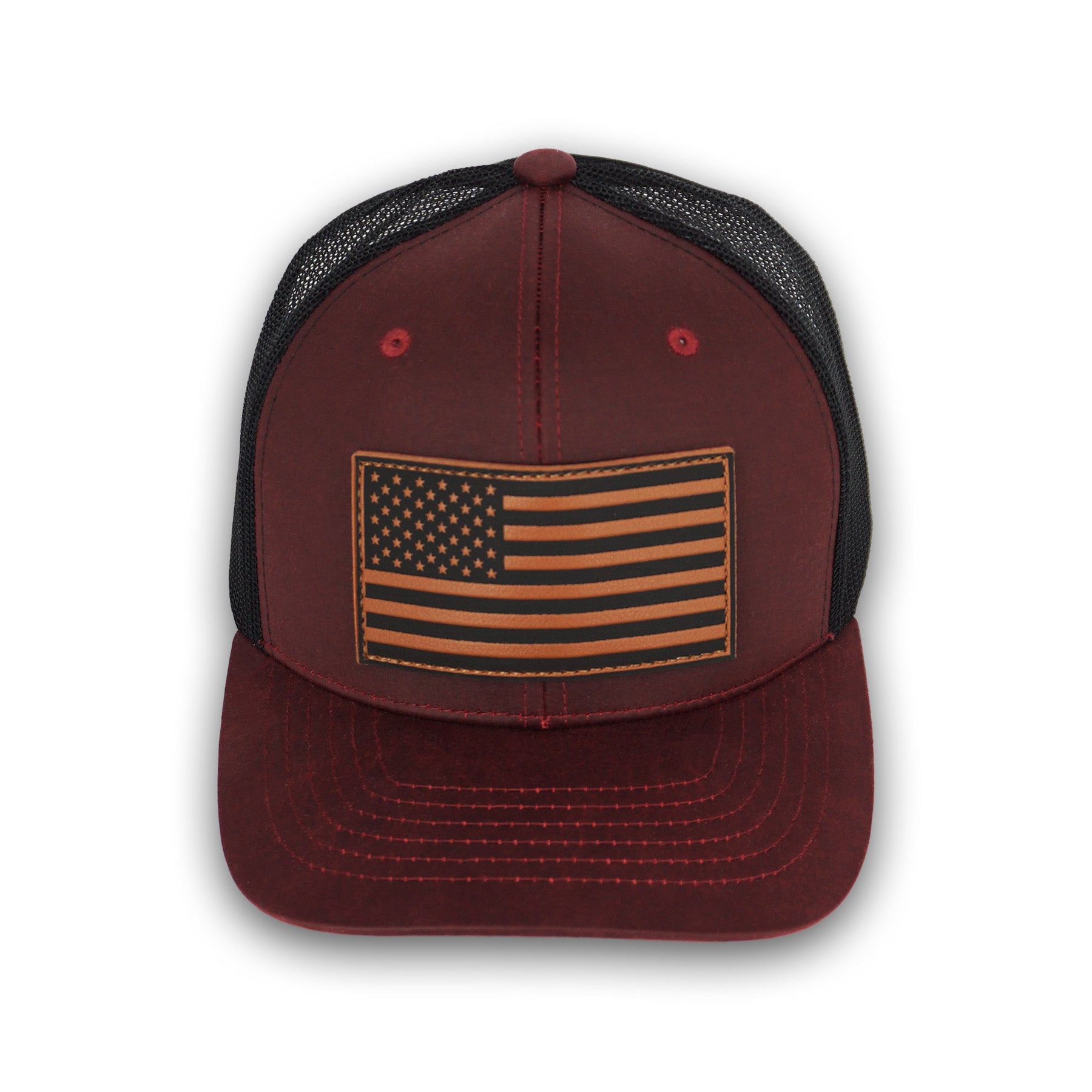 Kamel USA Flag Burgundy Snapback Hat KA02