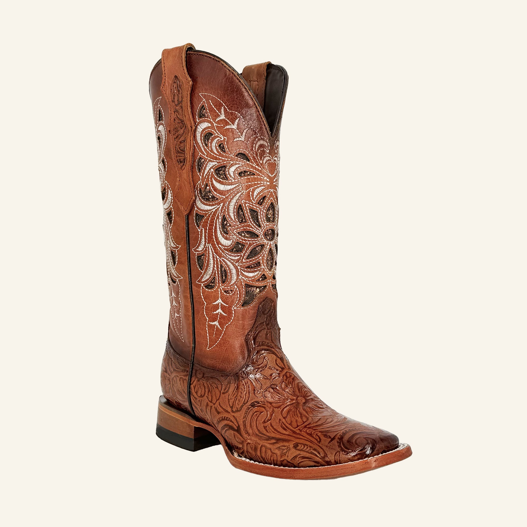 Rock'em Kiara Flor de Luz Square Toe Cowgirl Boot 468 - Shedron