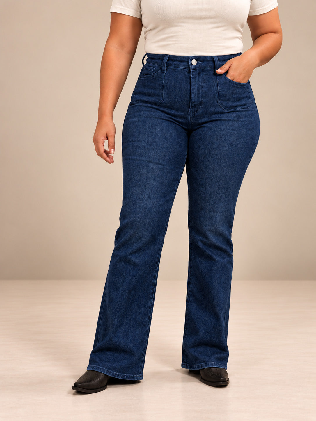 Women's Mid Rise Flare Jean KJ001 - Dark Wash