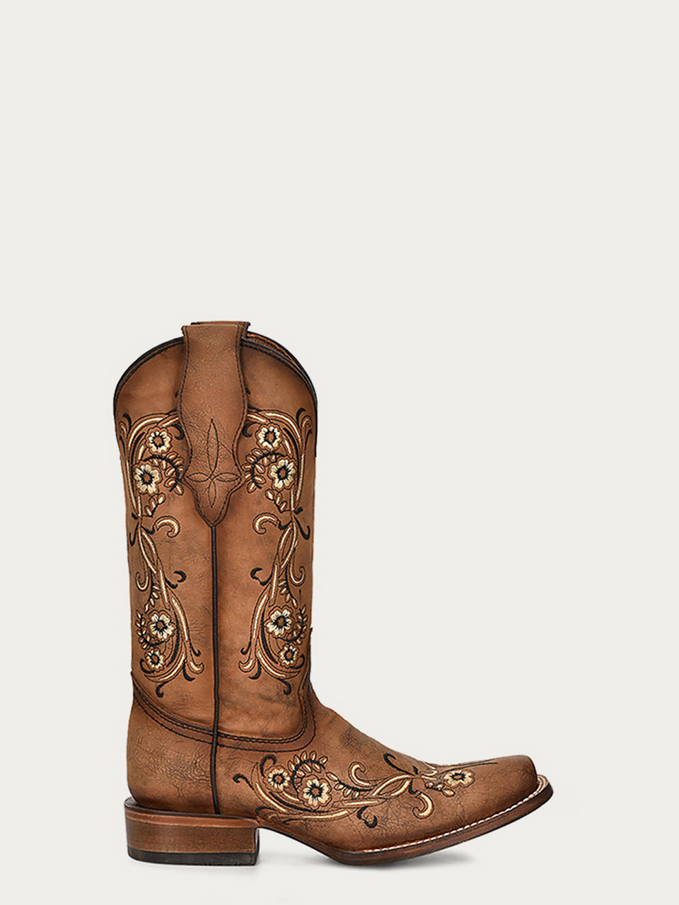 Circle G Women’s Floral Embroidery Square Toe L2063