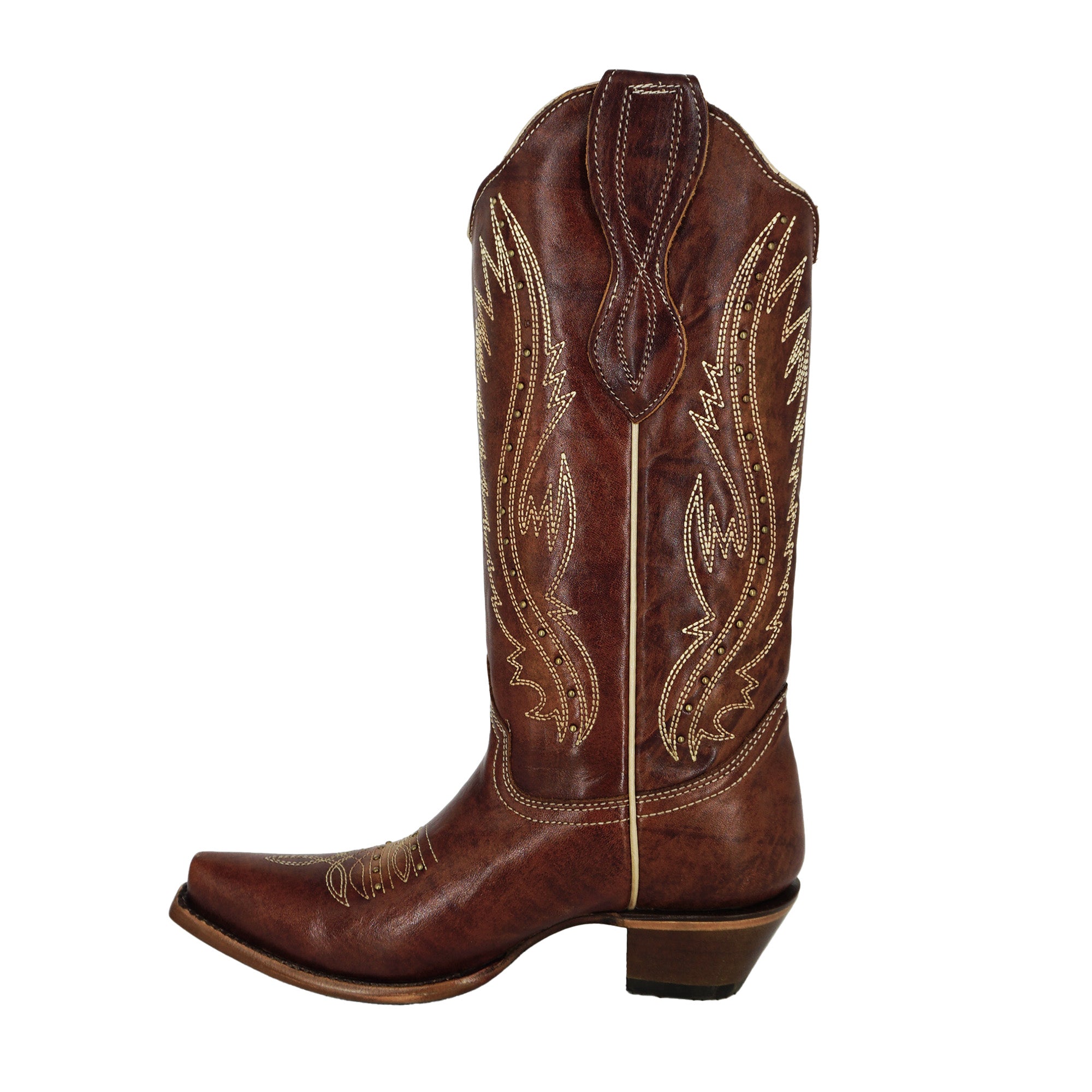 Circle G Women's Embroidery & Studs Boot L2068 - Tan