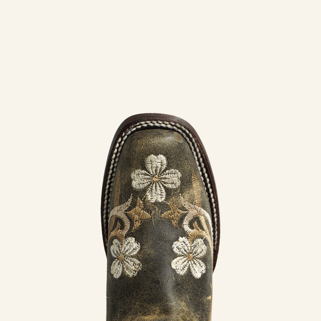 Circle G Women's Floral Embroidery Boot L5241 - Black