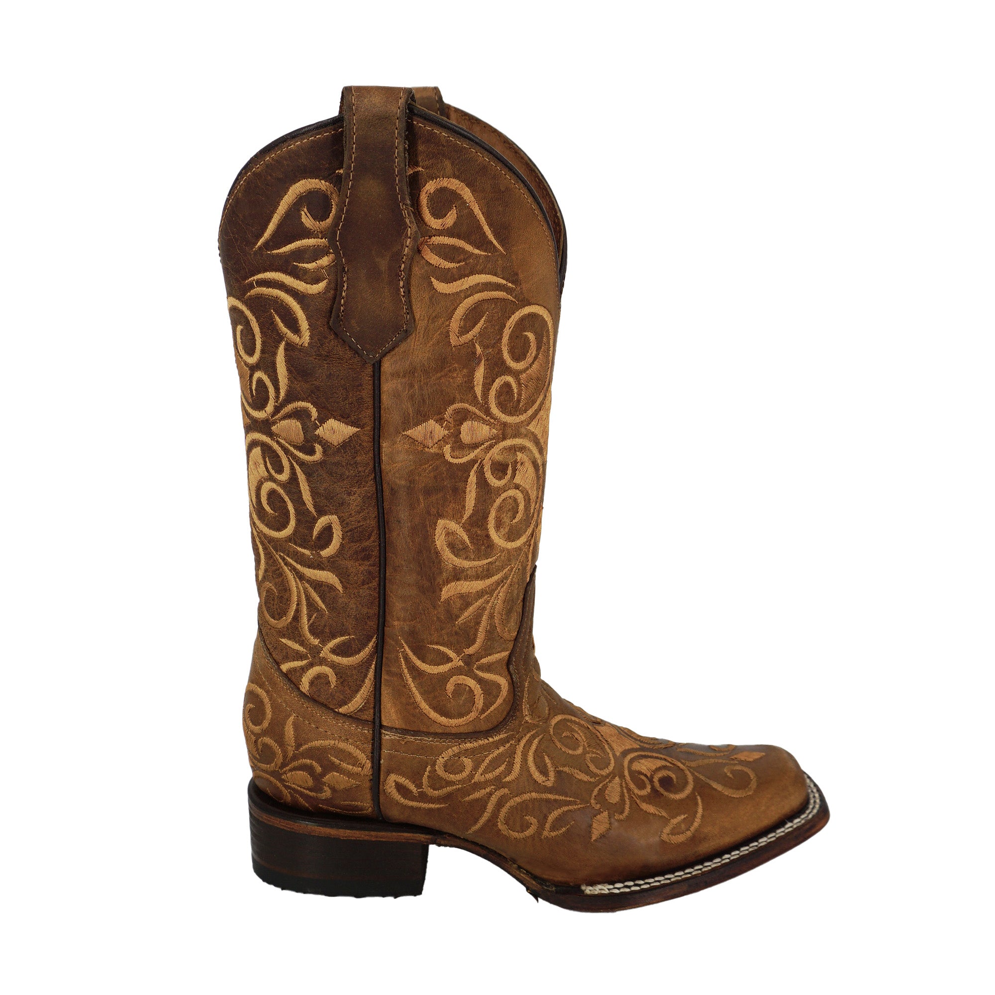 Circle G Women's Embroidery Square Toe L5795 - Honey