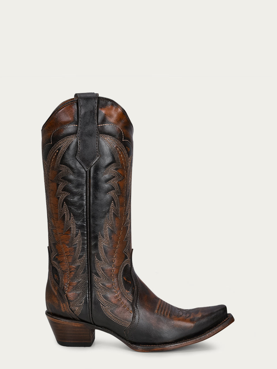 Circle G Women's Embroidery Snip Toe Boot L5872 - Brown