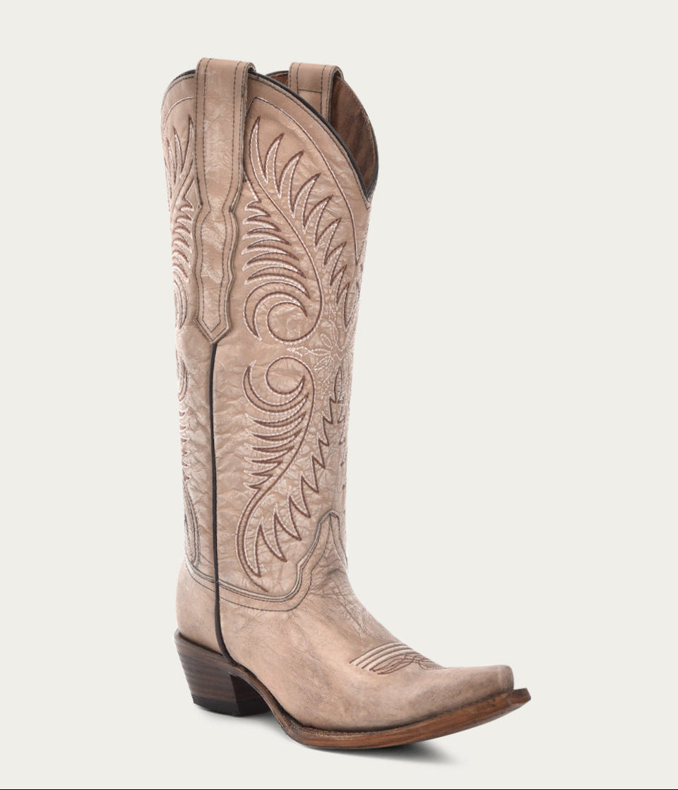 Circle G Women’s Cowhide Embroidery Boot L6116 - Sand