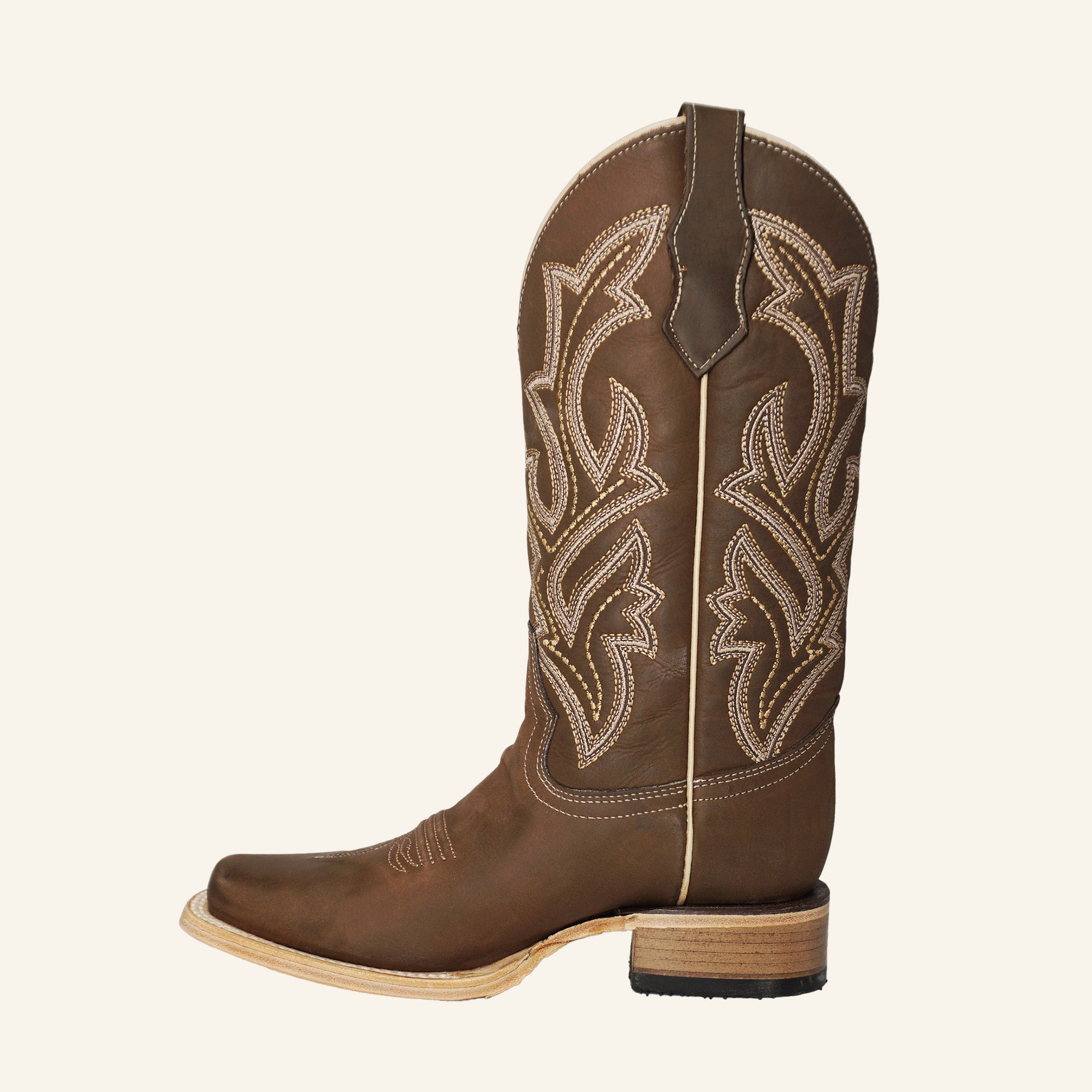 Circle G Women's Embroidery Wide Square Toe L6256 - Chocolate