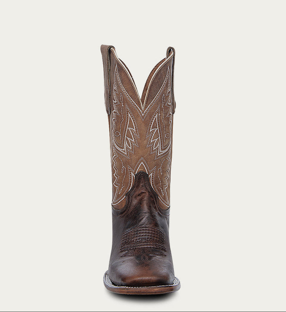 Circle G Men's Embroidery Wide Square Toe Boot L6297 - Tan