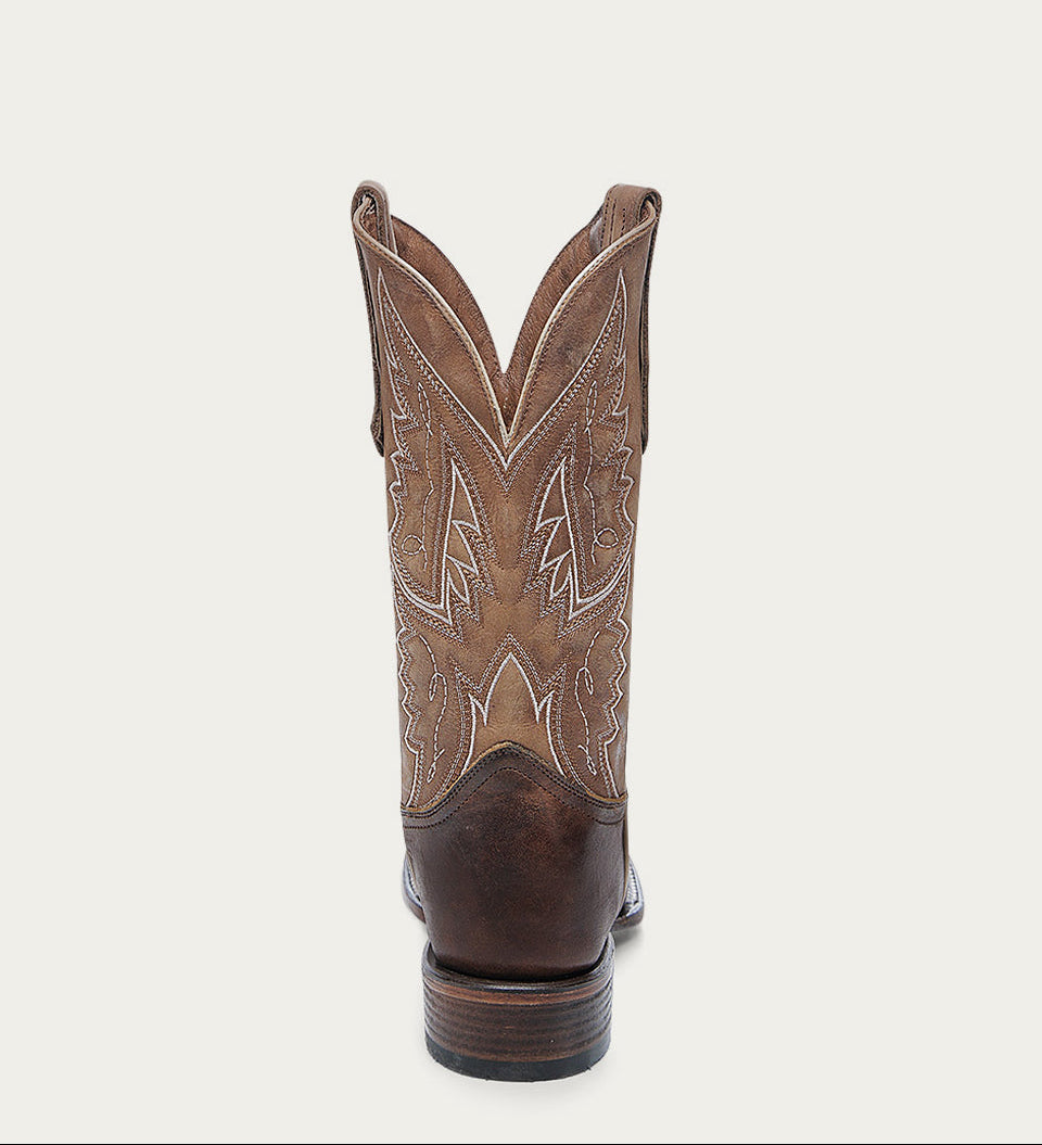 Circle G Men's Embroidery Wide Square Toe Boot L6297 - Tan
