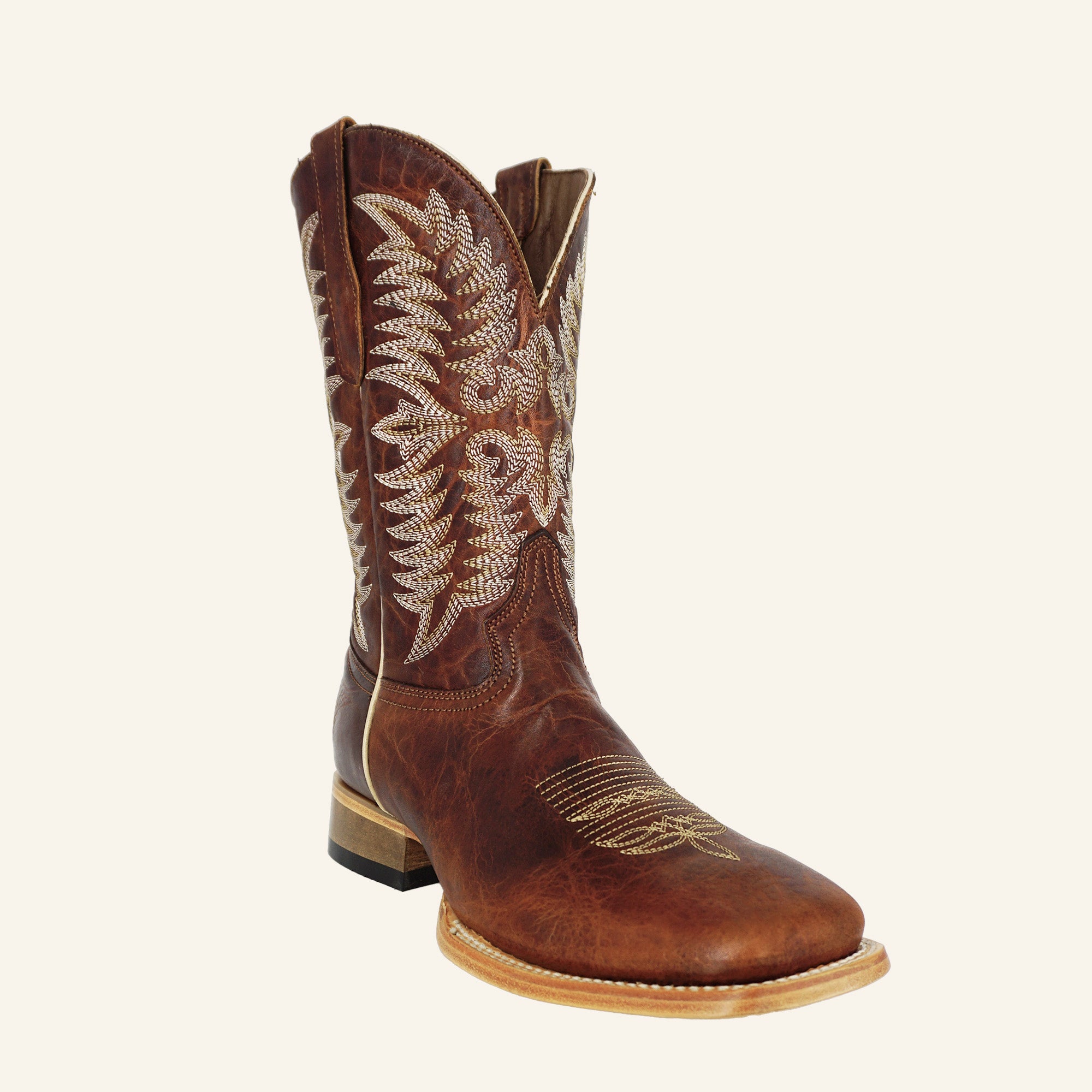 Circle G Men's Embroidery Wide Square Toe Boot L6311 - Tan