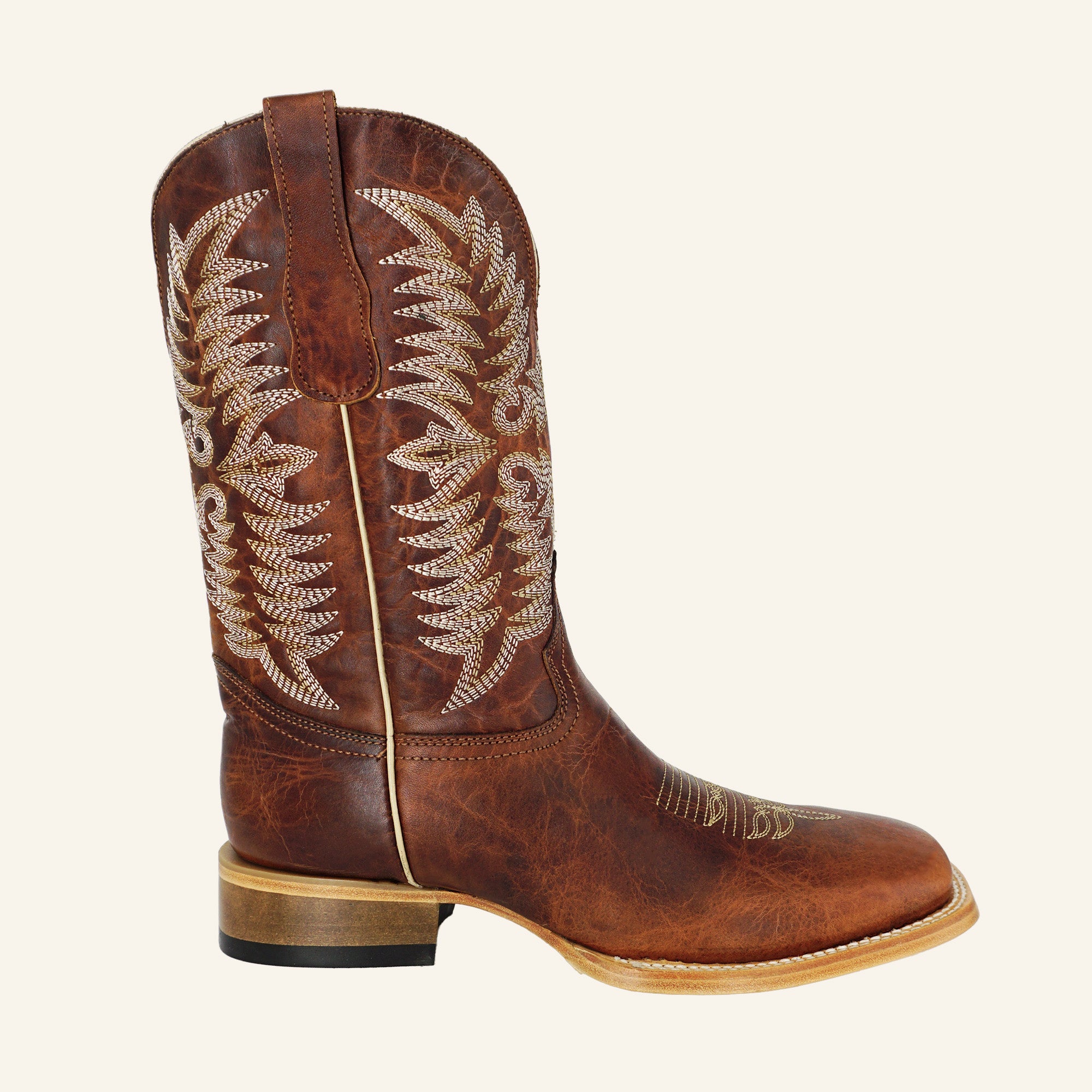 Circle G Men's Embroidery Wide Square Toe Boot L6311 - Tan