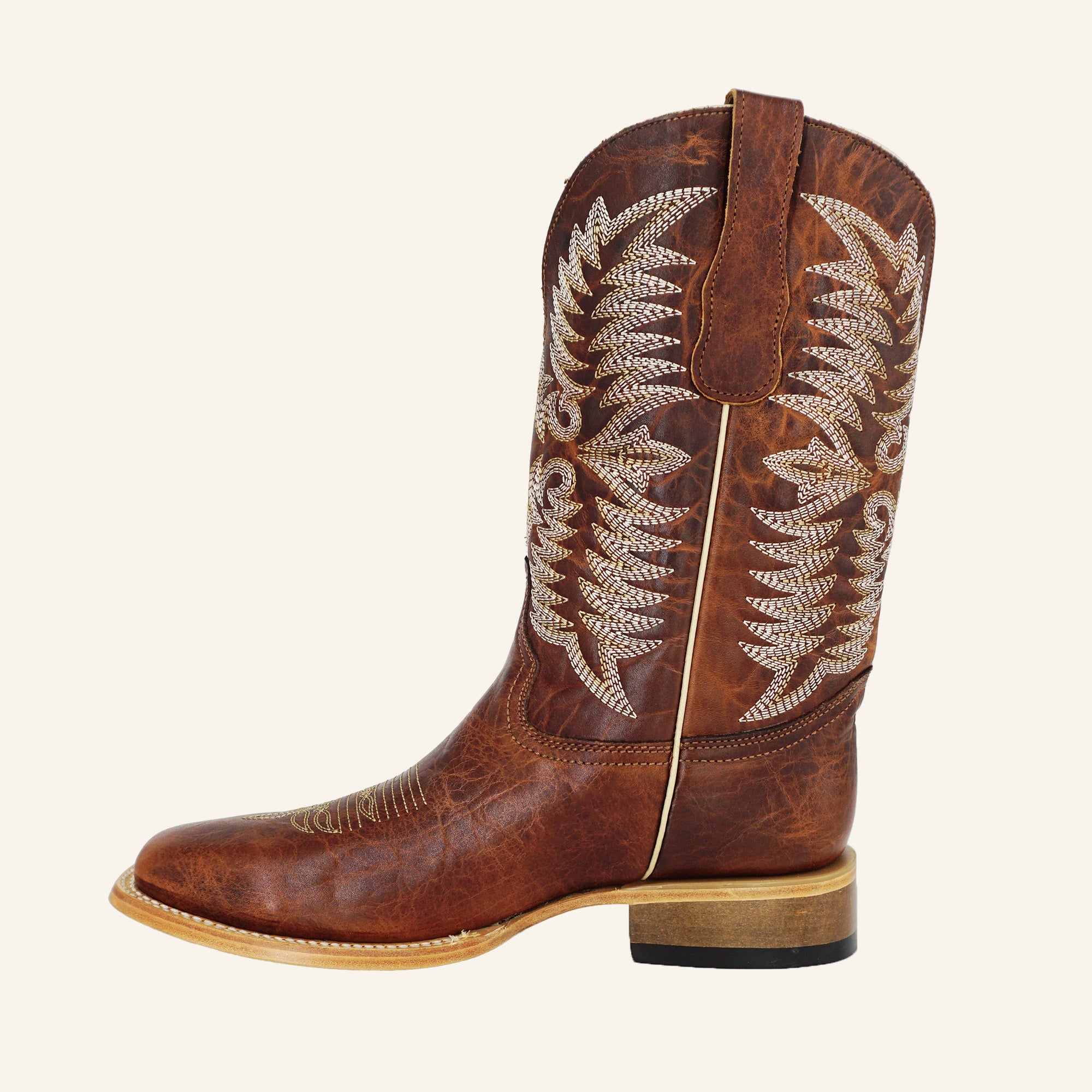 Circle G Men's Embroidery Wide Square Toe Boot L6311 - Tan