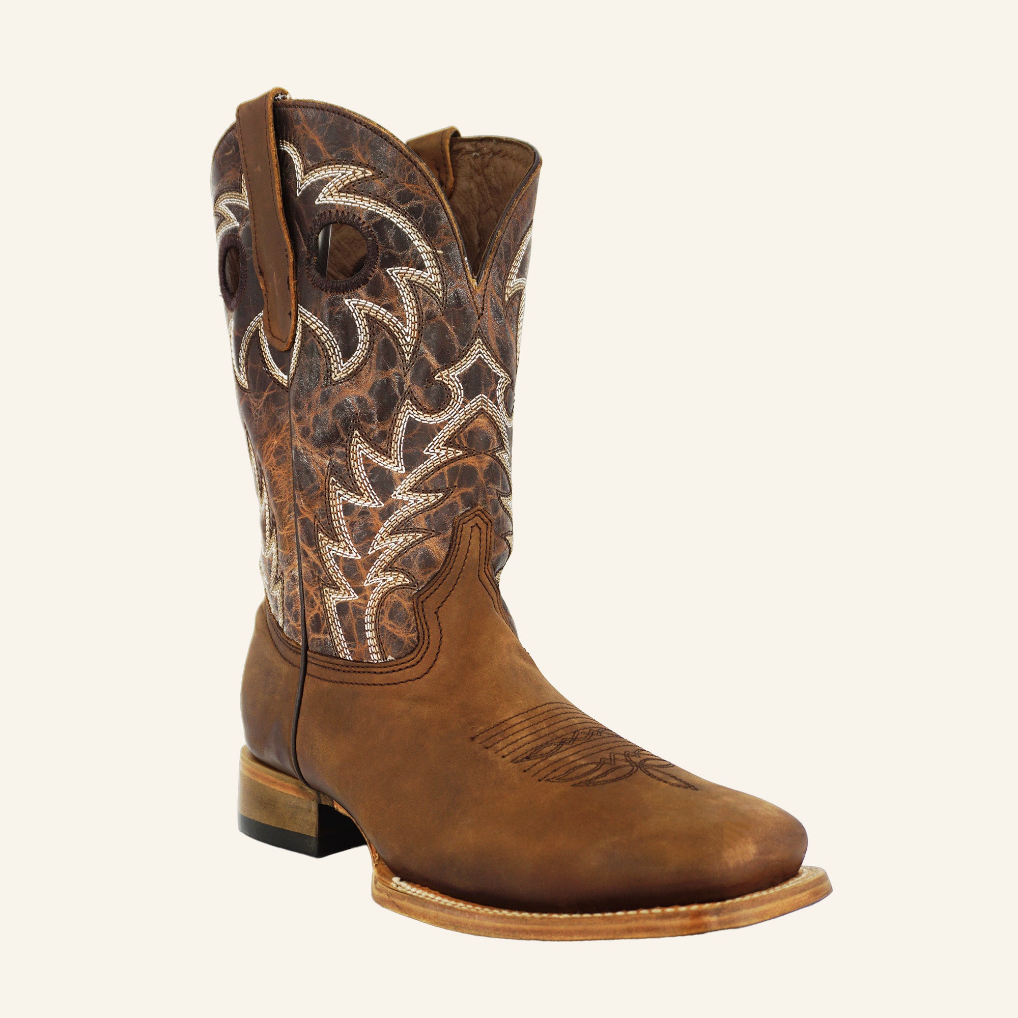 Circle G Men's Embroidery Wide Square Toe Boot L6315 - Tan