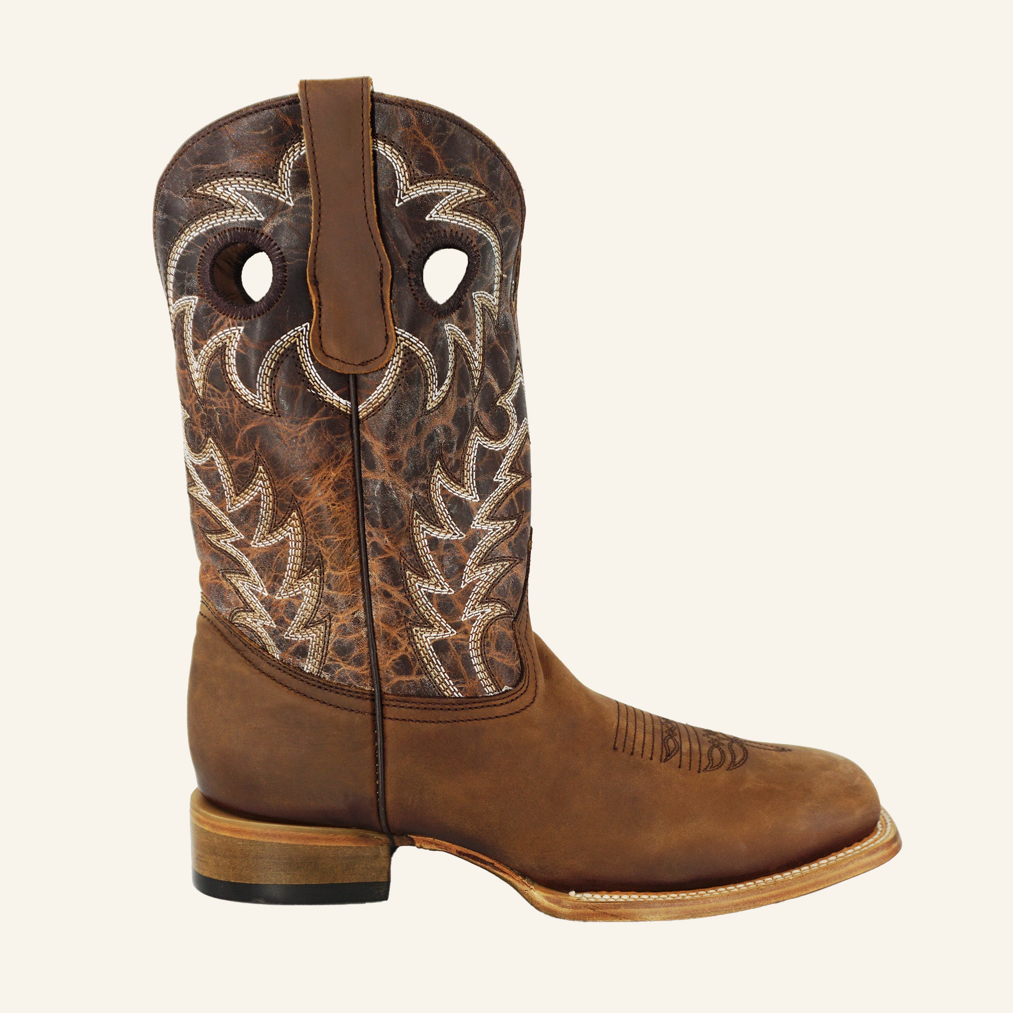 Circle G Men's Embroidery Wide Square Toe Boot L6315 - Tan