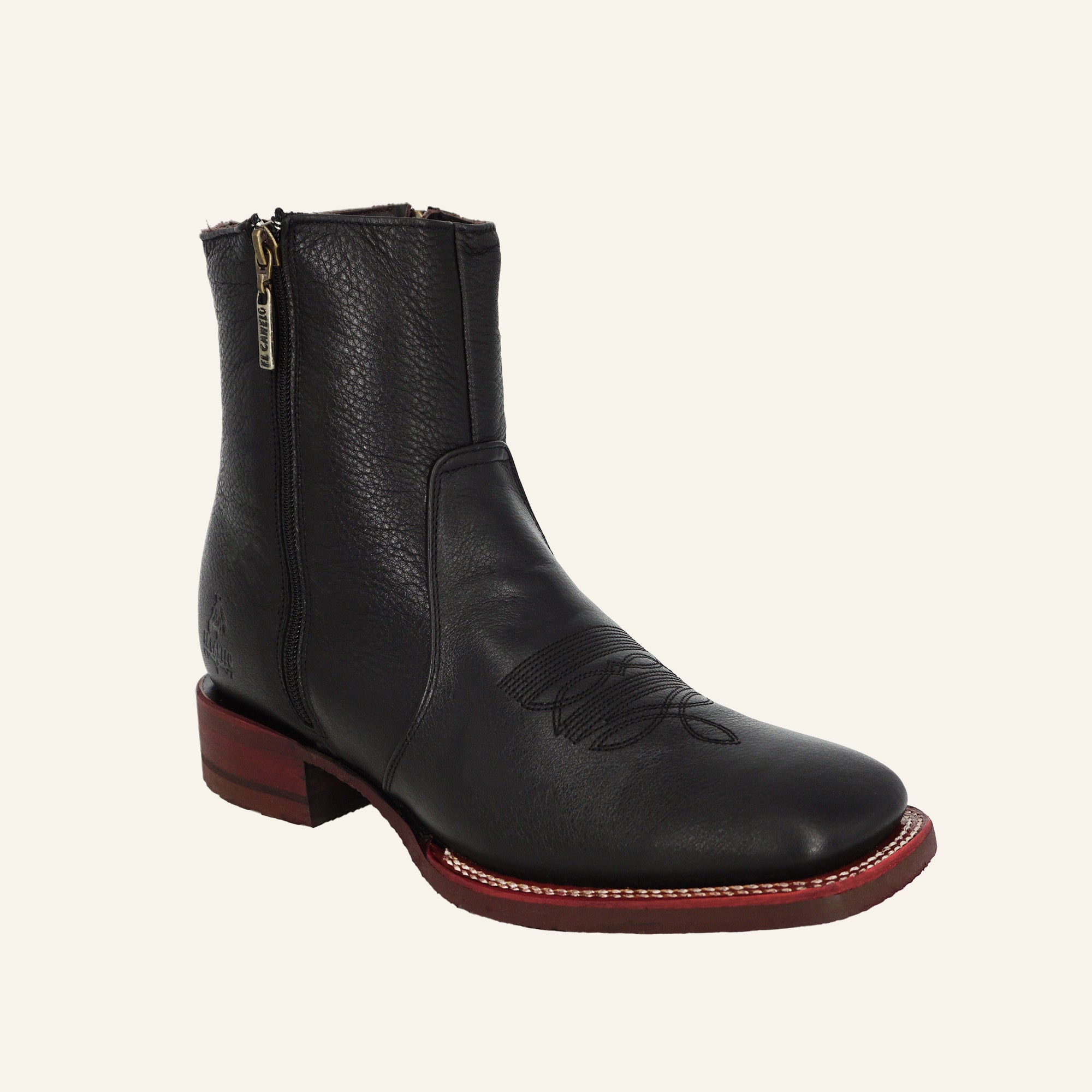 El Canelo Botin Leon Square Toe - Ikon Negro