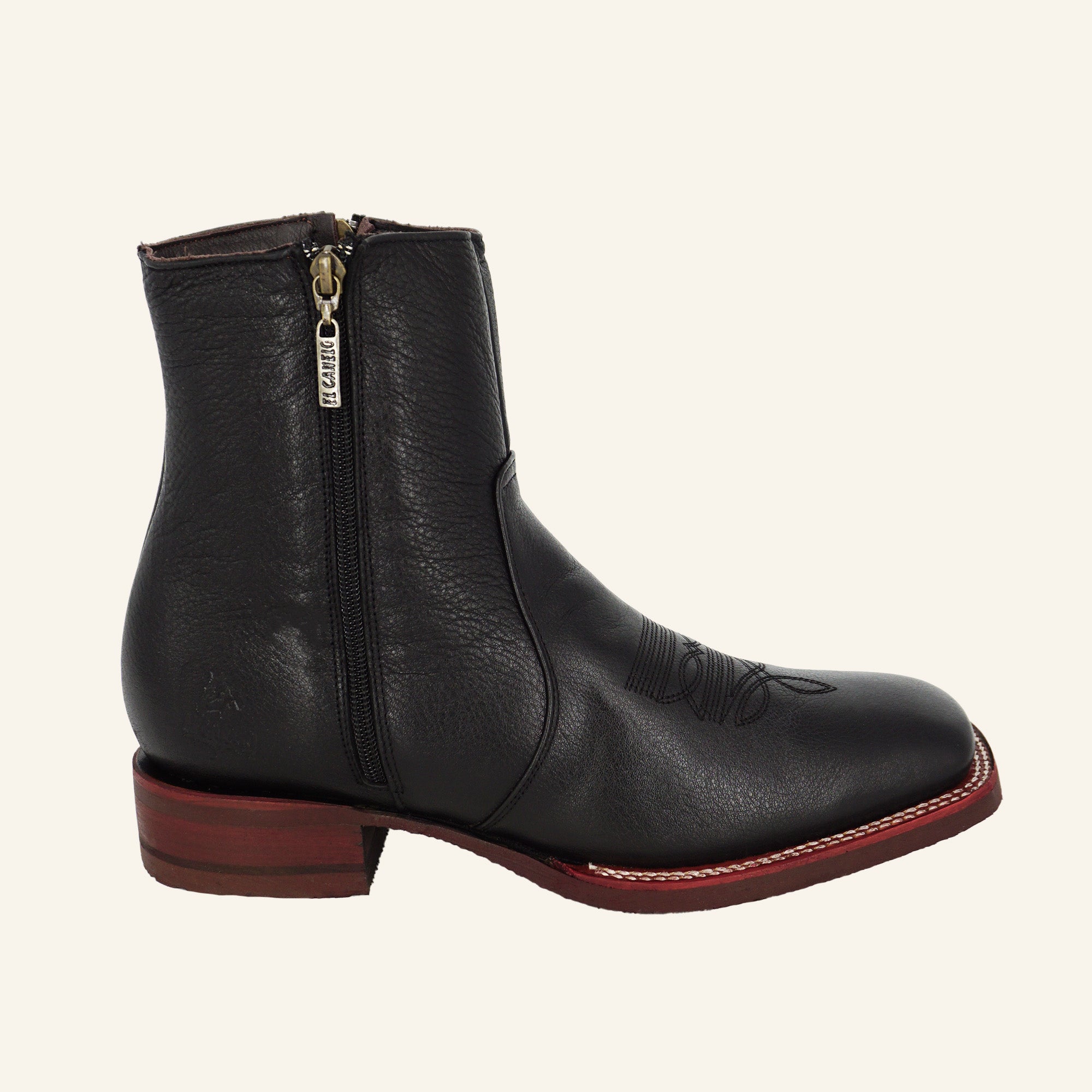 El Canelo Botin Leon Square Toe - Ikon Negro