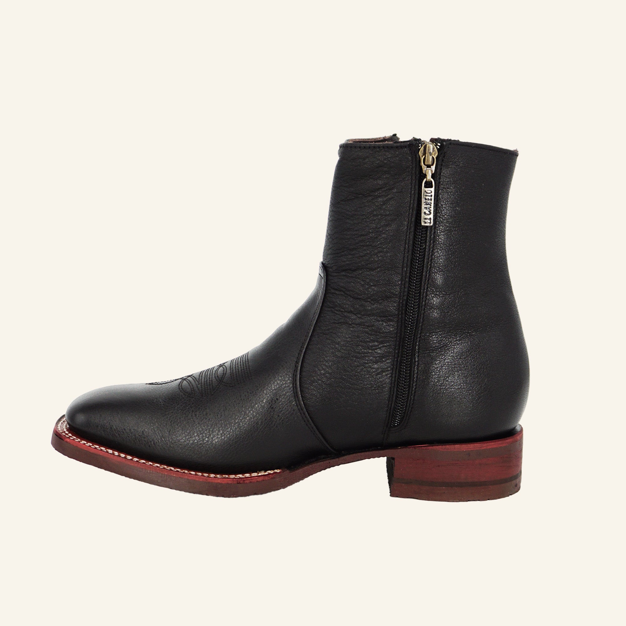 El Canelo Botin Leon Square Toe - Ikon Negro