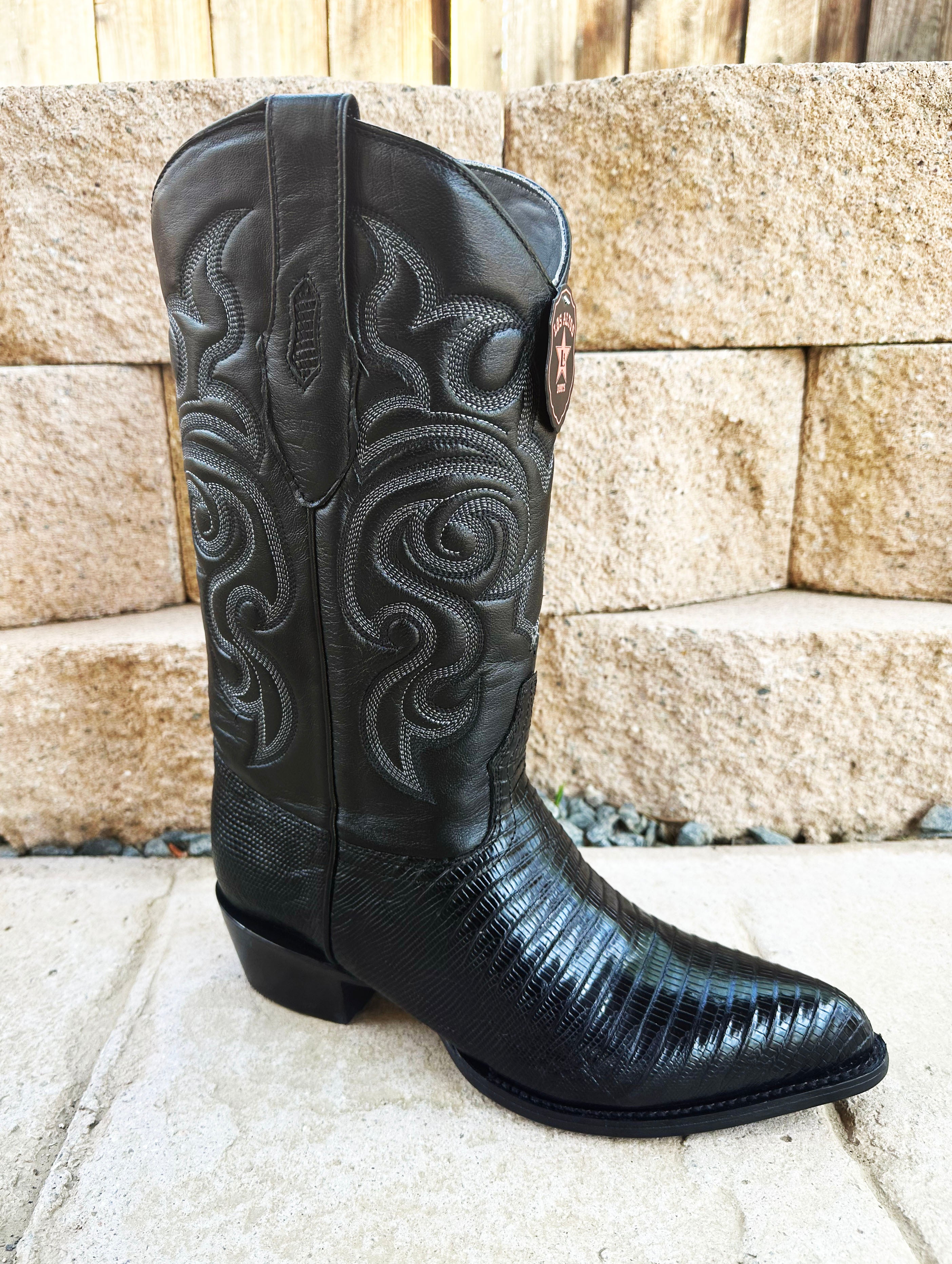 Los Altos Boots J-Toe Lizard 990705 - Black