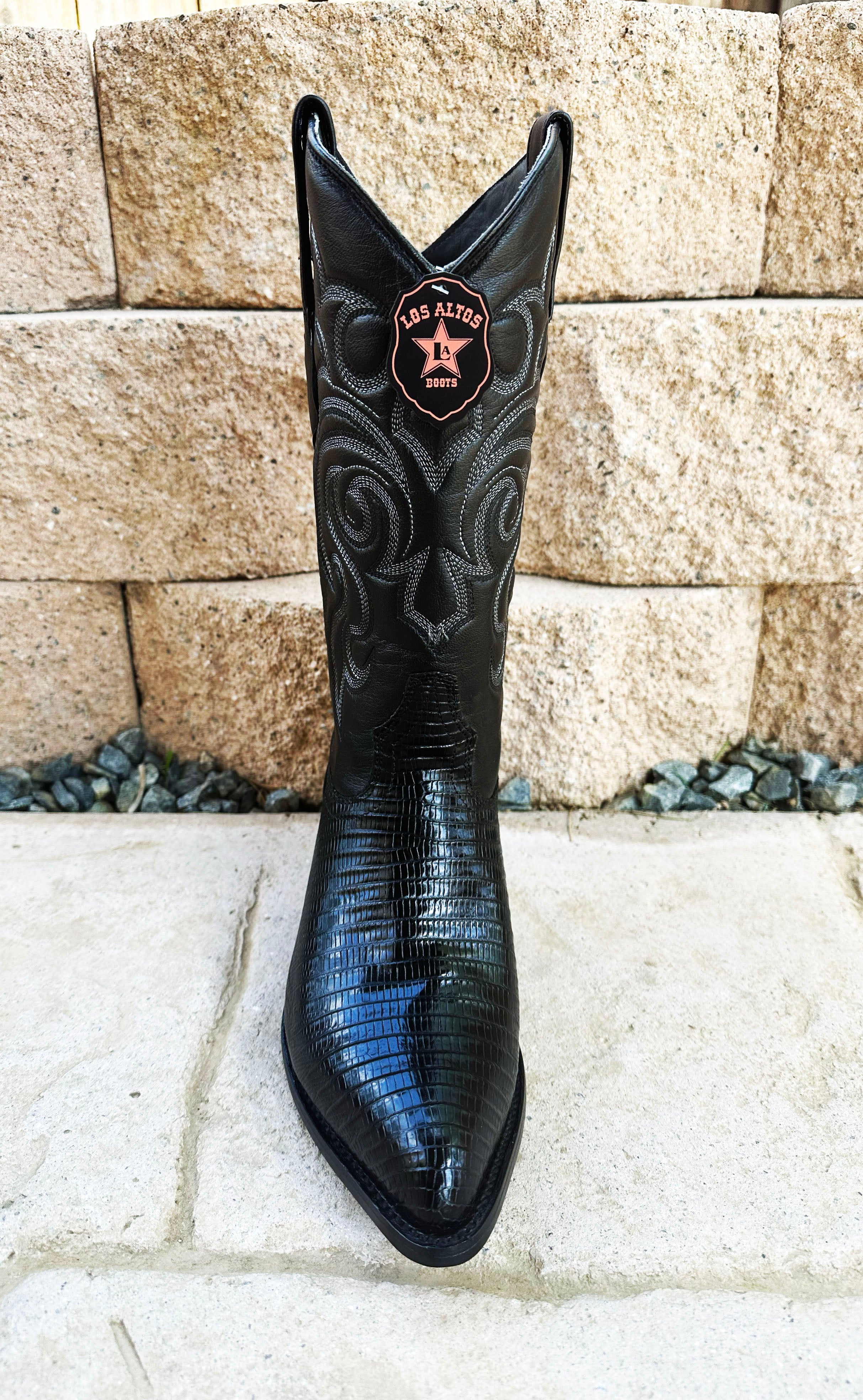 Los Altos Boots J-Toe Lizard 990705 - Black