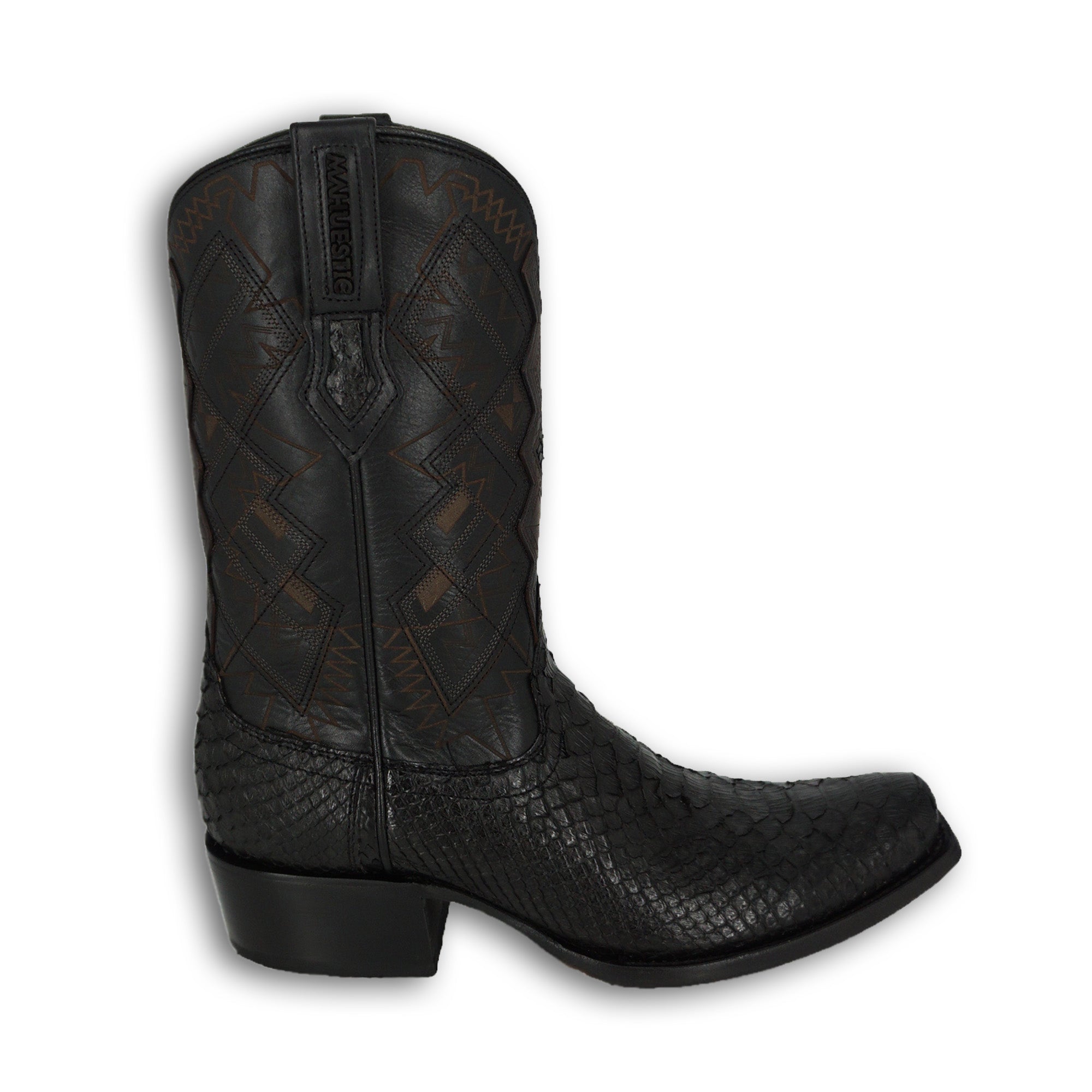 Mahuestic Men's Python Boot 0601 - Black