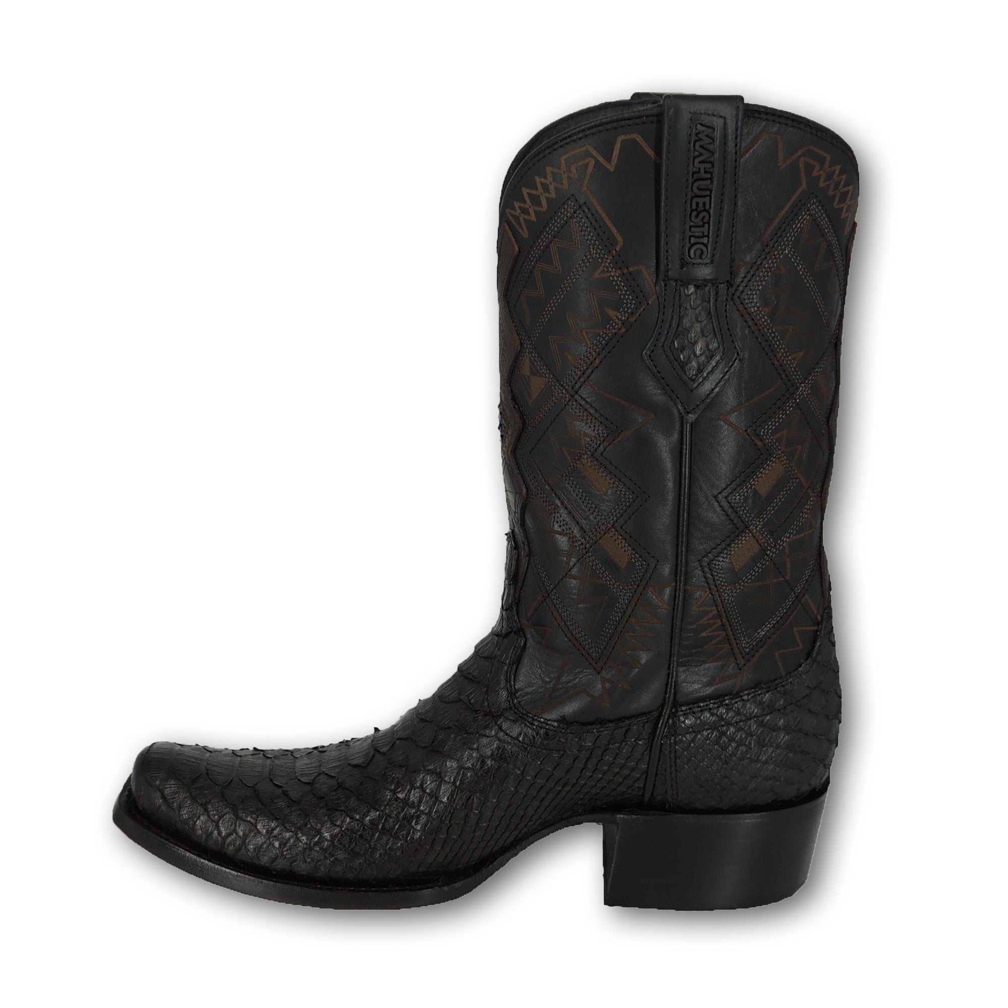 Mahuestic Men's Python Boot 0601 - Black