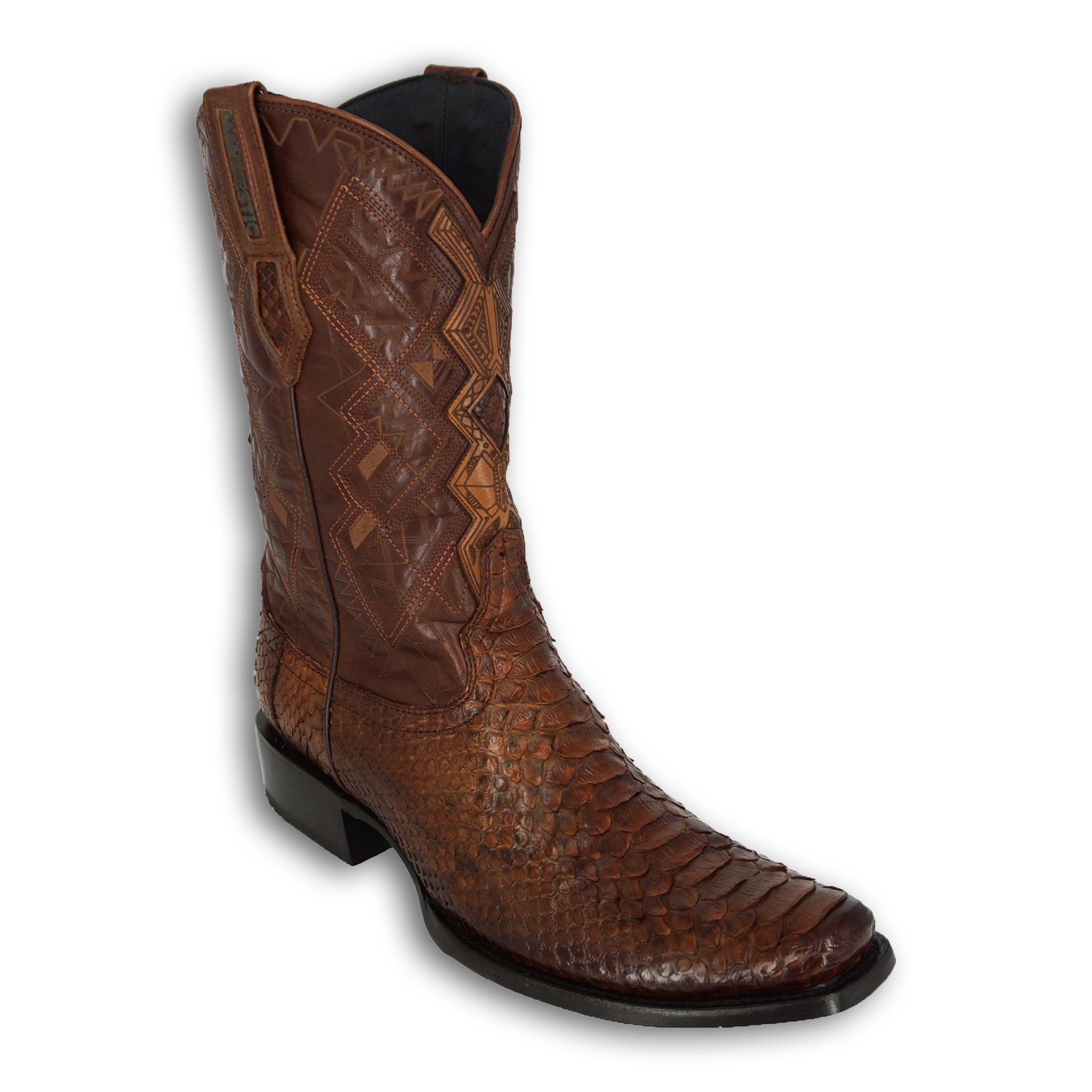 Mahuestic Men's Python Boot 0612 - Cognac