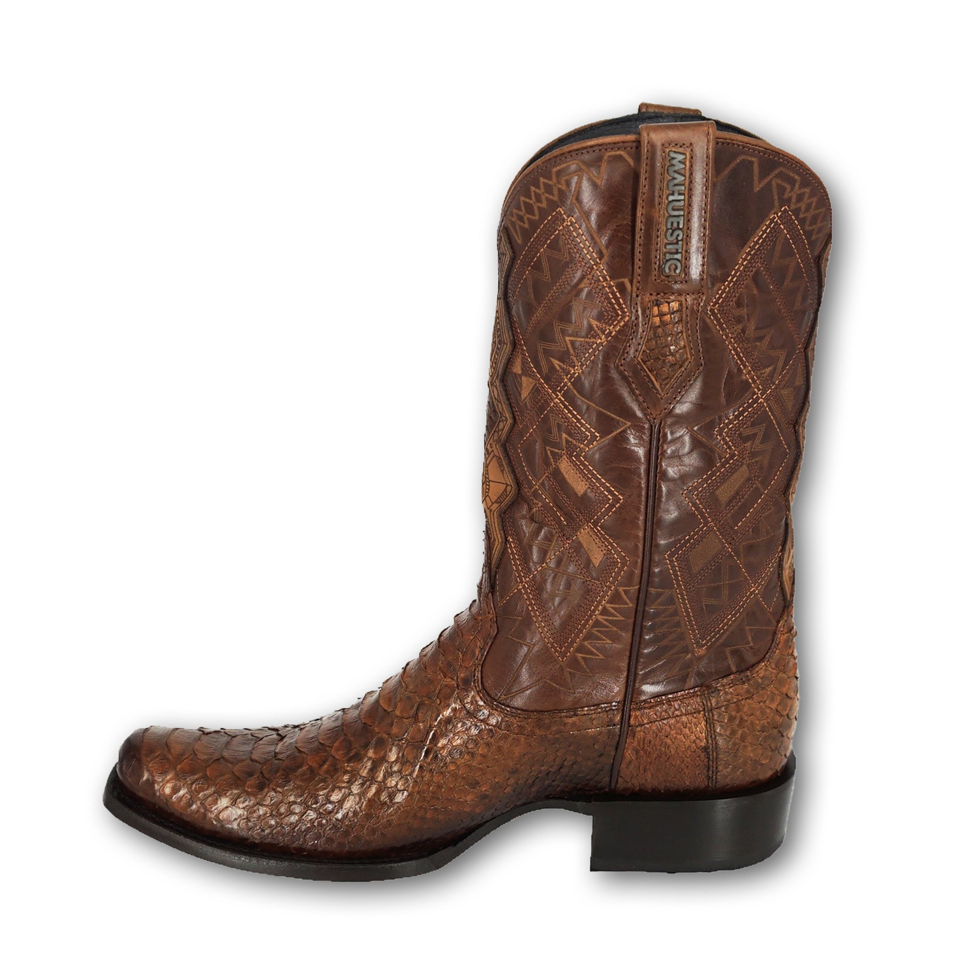 Mahuestic Men's Python Boot 0612 - Cognac