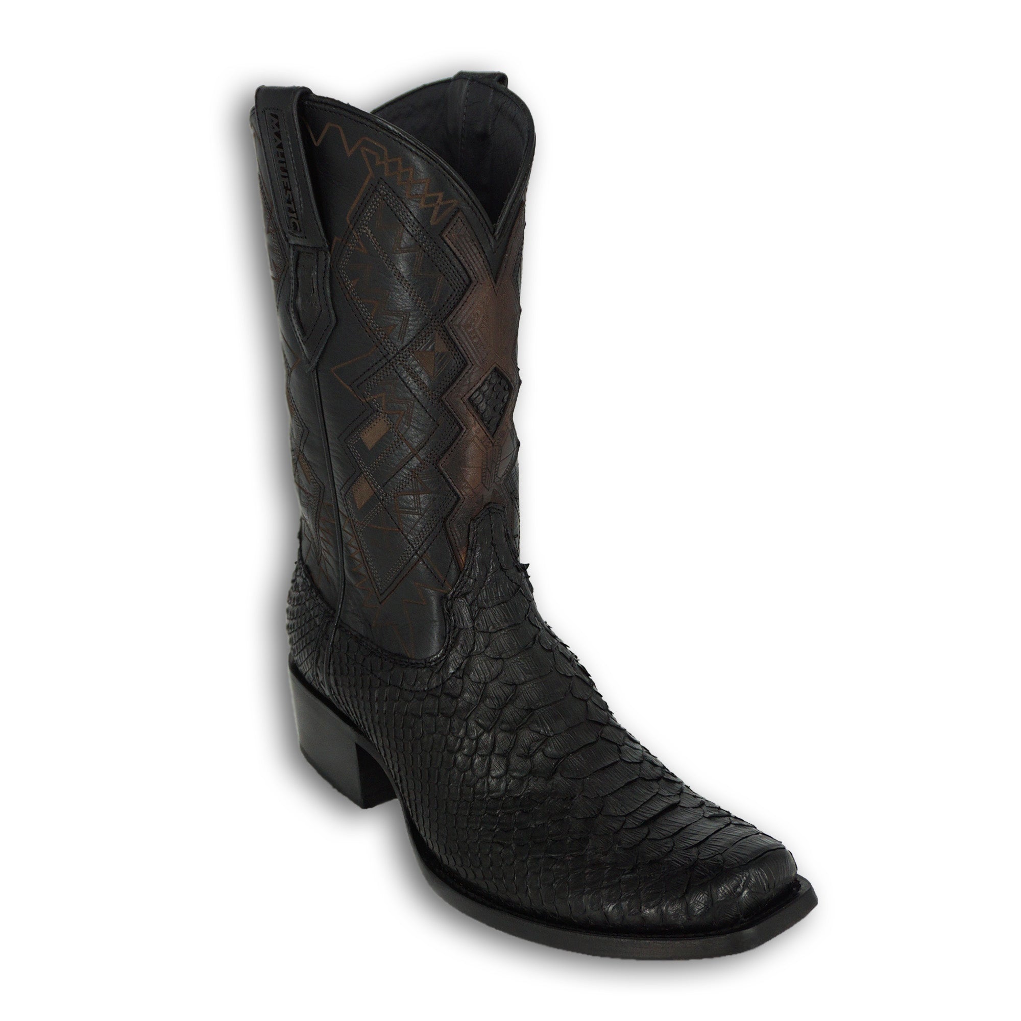 Mahuestic Men's Python Boot 0601 - Black