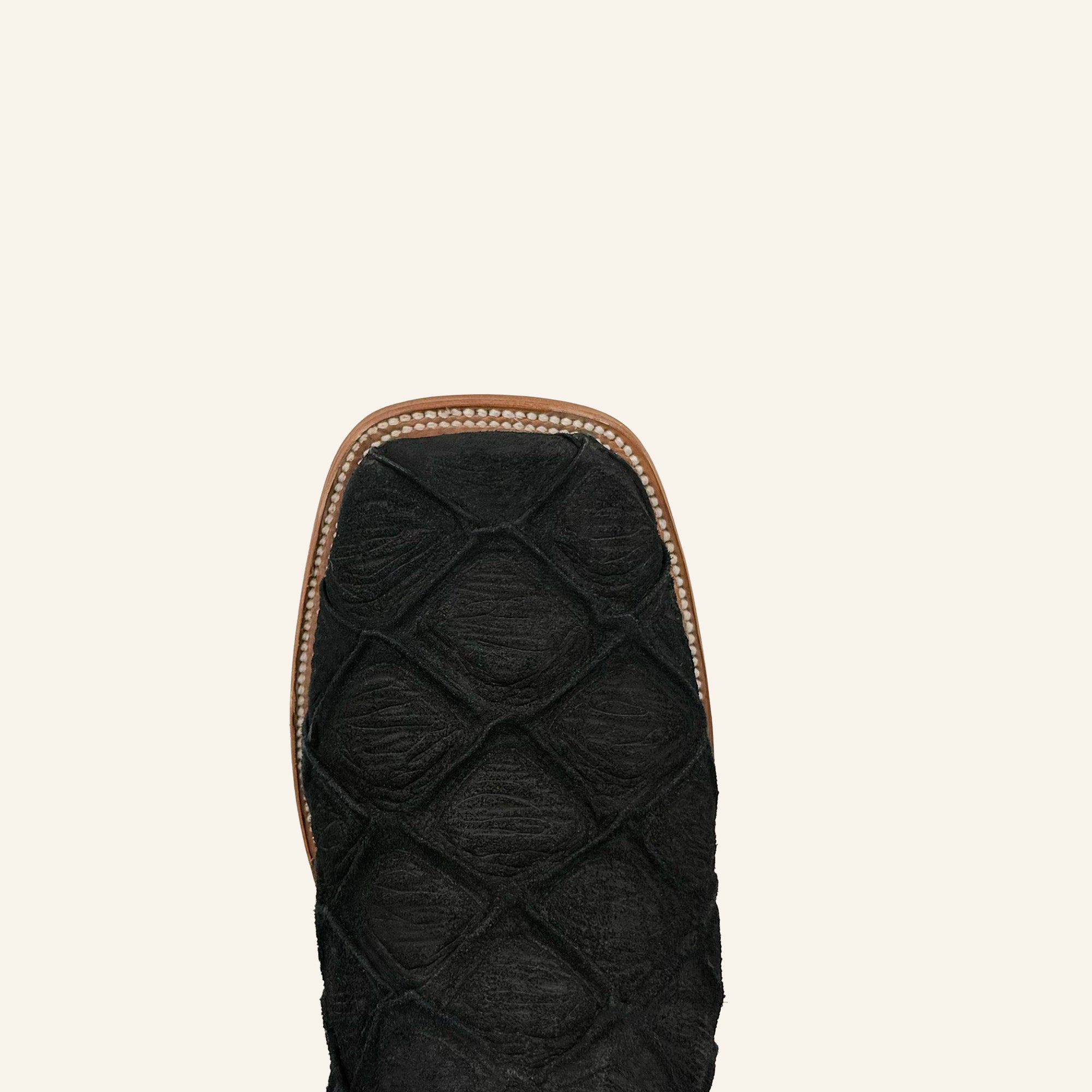 Rock'em Pirarucu Fish Print Square Toe Cowboy Boot MP02 - Matte Black