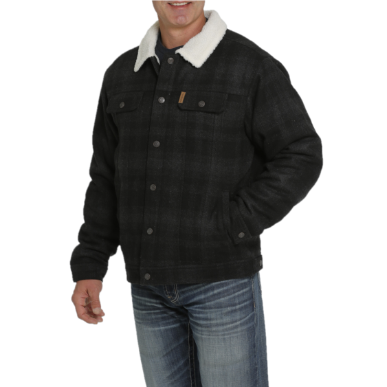 CINCH Men's Concealed Carry Trucker Black Plaid Jacket 1074004