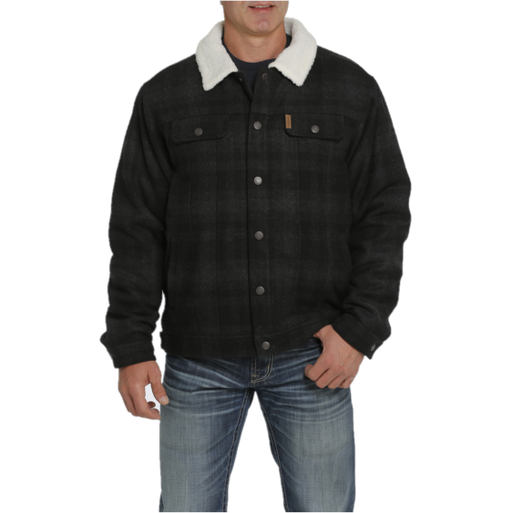 CINCH Men's Concealed Carry Trucker Black Plaid Jacket 1074004