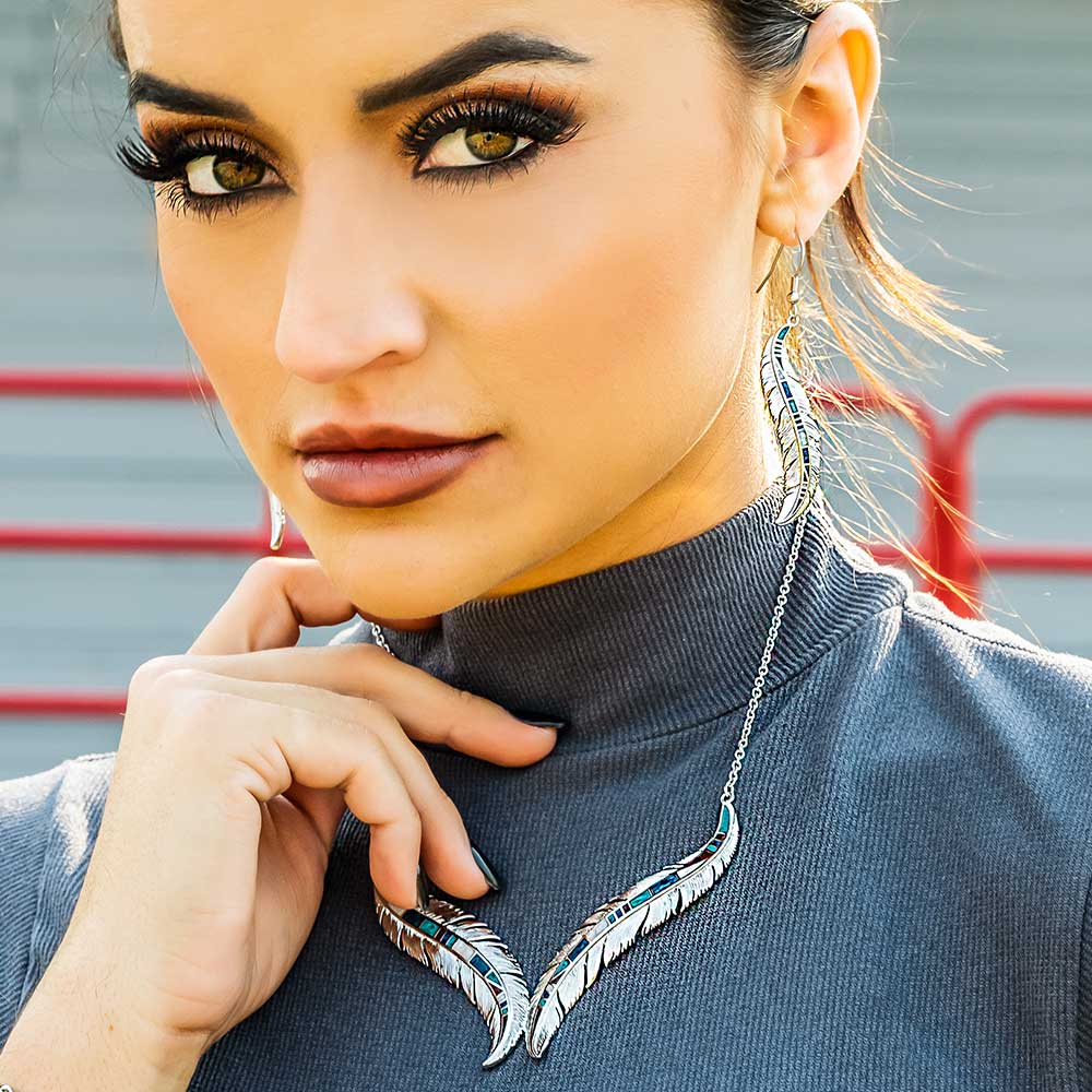 Montana Breaking Trail Feather Necklace NC5194