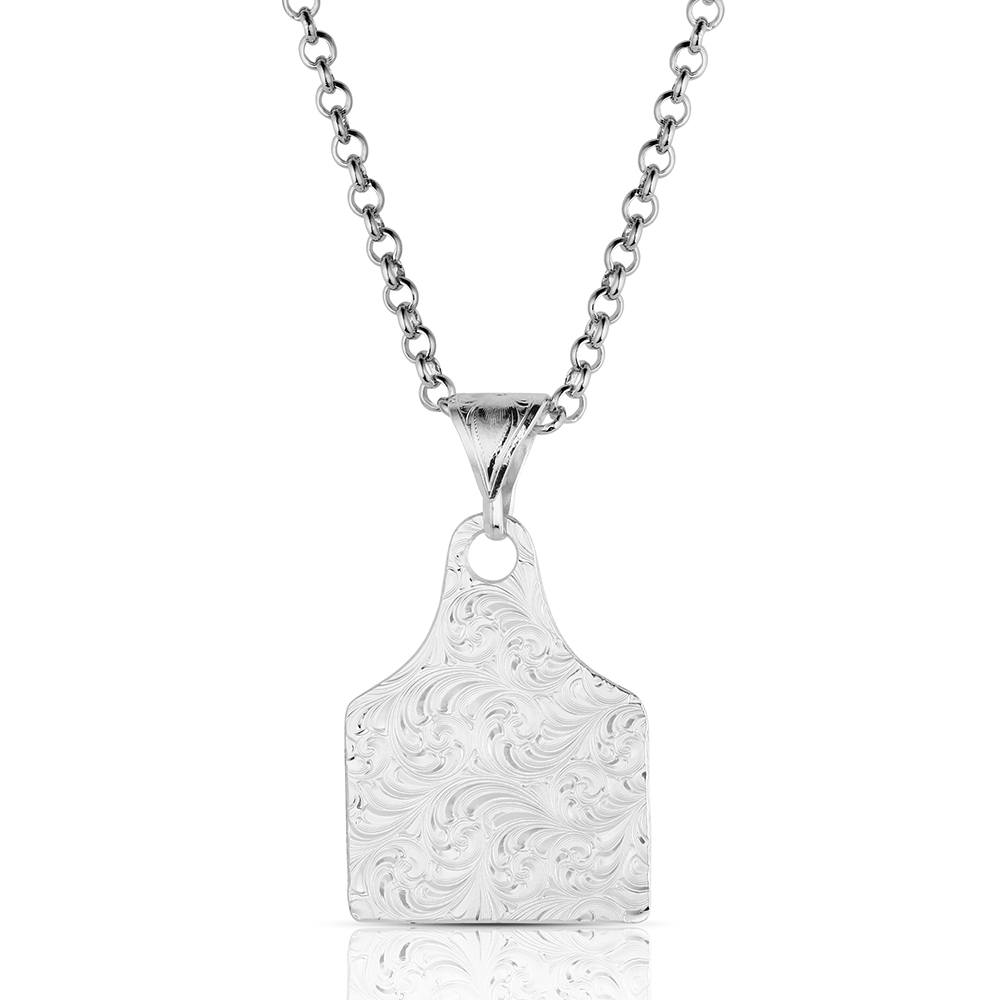 Montana Rural Route Cow Tag Necklace NC6504NFG