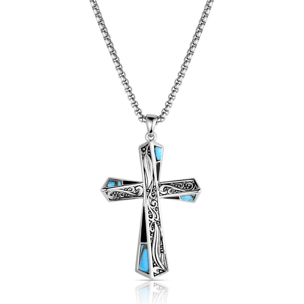 Montana Still Waters Turquoise Cross Necklace NC6517