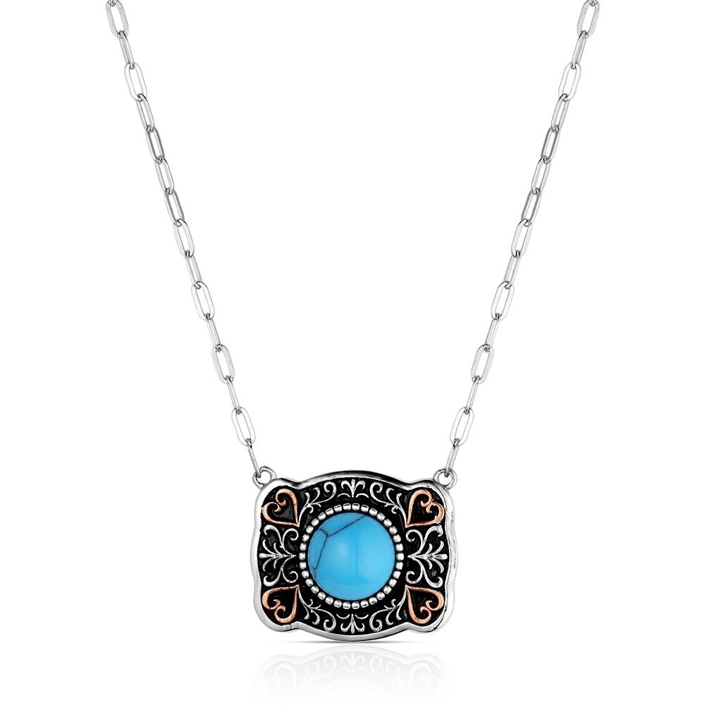 Montana Baby Blue Turquoise Buckle Necklace NC6522