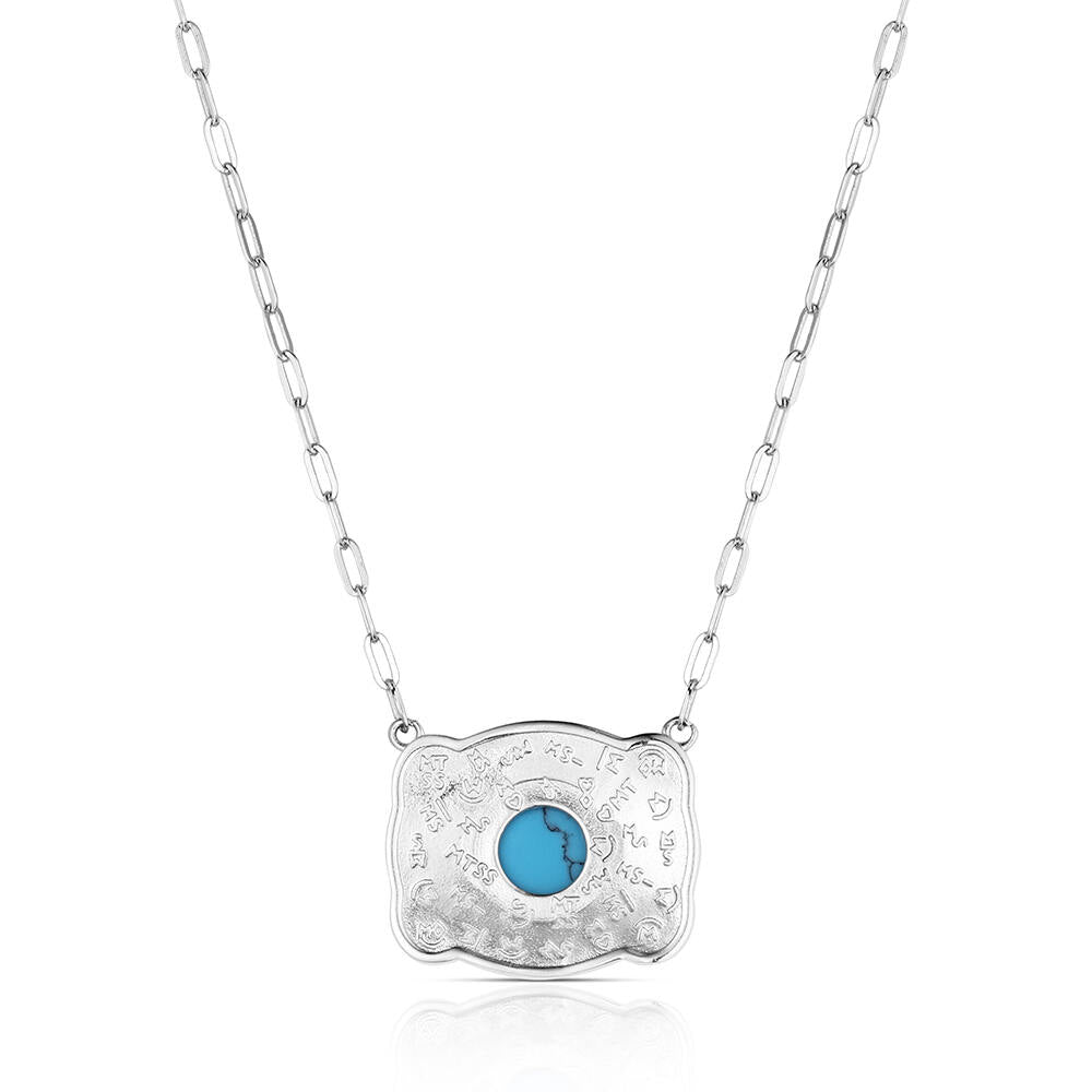 Montana Baby Blue Turquoise Buckle Necklace NC6522