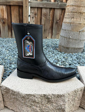 Cargar imagen en el visor de la galería, Wild West Men’s Short Boot w/ Zipper 78BI0705 Lizard - Black
