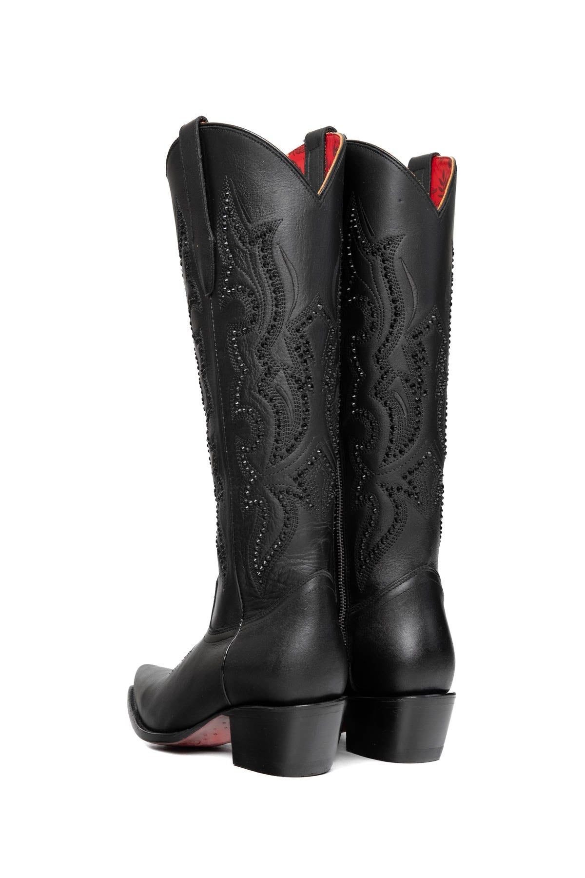 Rock'em Marbella Tall Red Bottom Snip Toe Cowgirl Boot 015 - Black