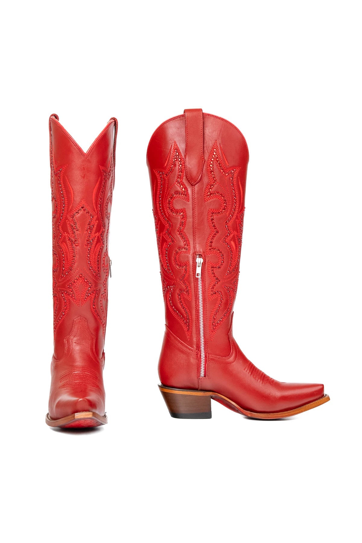 Rock'em Marbella Tall Red Bottom Snip Toe Cowgirl Boot 016 - Red