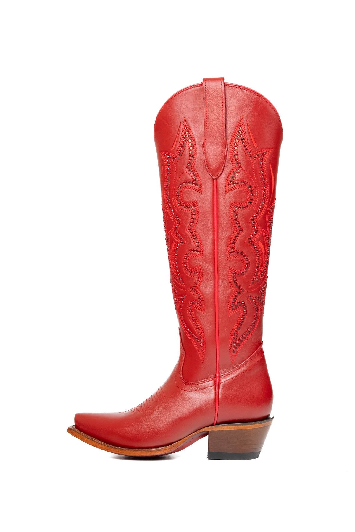 Rock'em Marbella Tall Red Bottom Snip Toe Cowgirl Boot 016 - Red