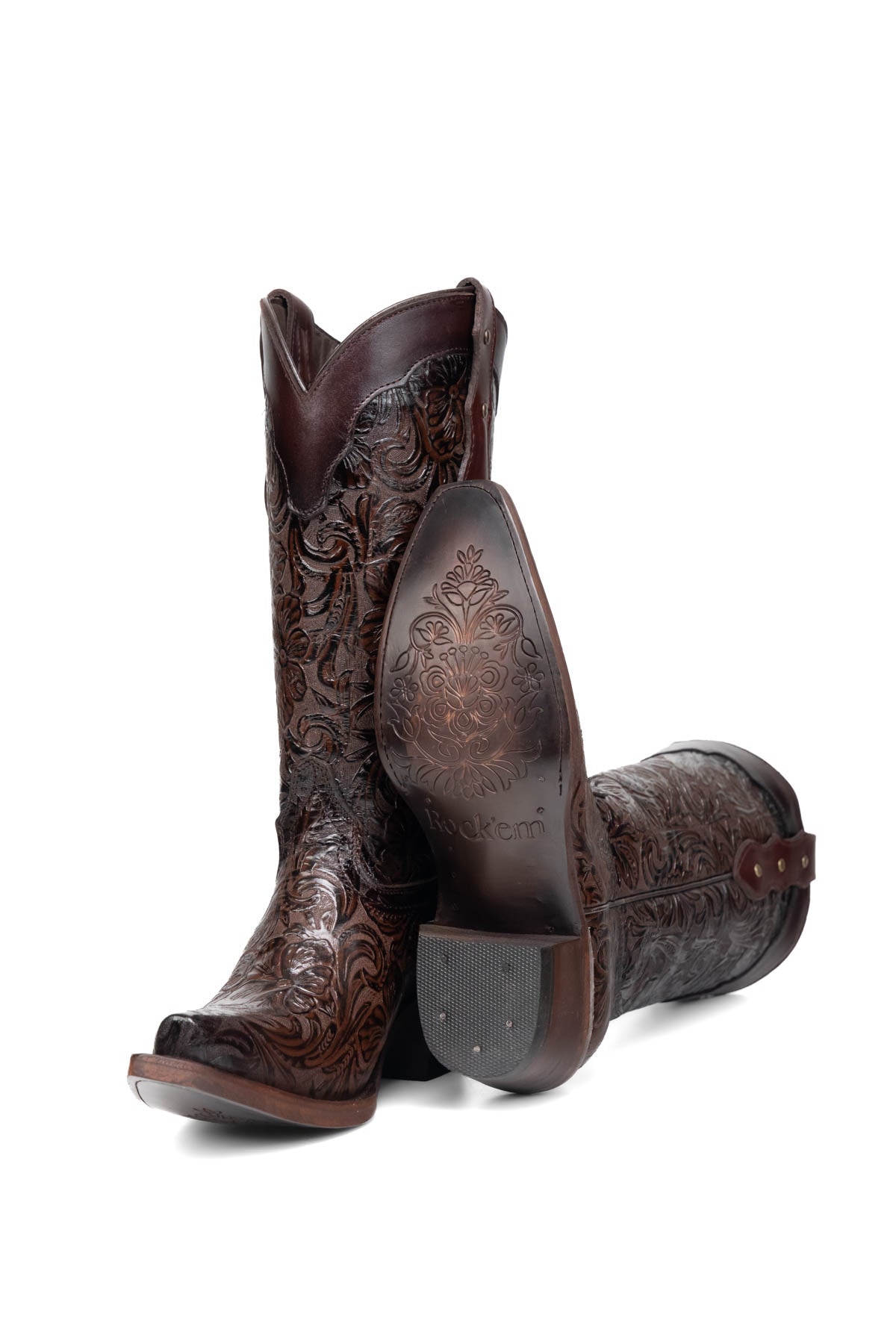 Rock'em Mila Flor de Luz Snip Toe Cowgirl Boot 652 - Brown