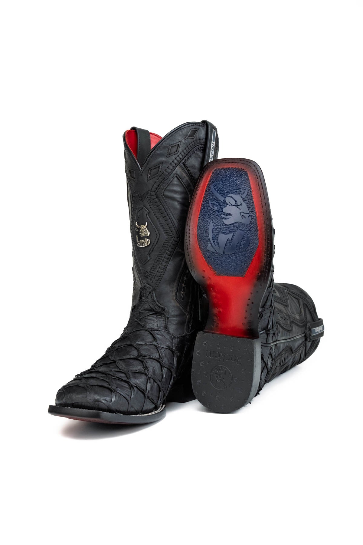Rock'em Pirarucu Limited Square Toe Cowboy Boot MR21 - Black