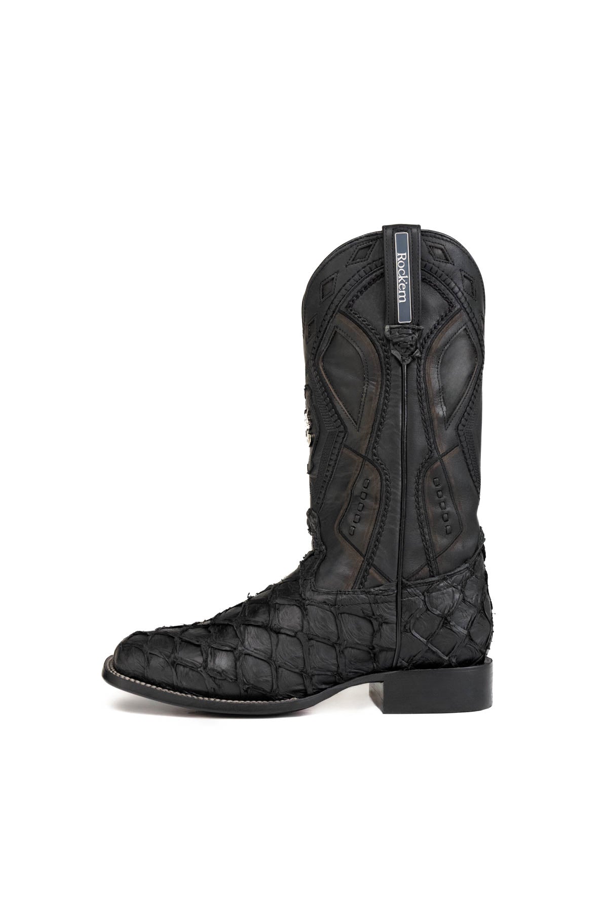 Rock'em Pirarucu Limited Square Toe Cowboy Boot MR21 - Black