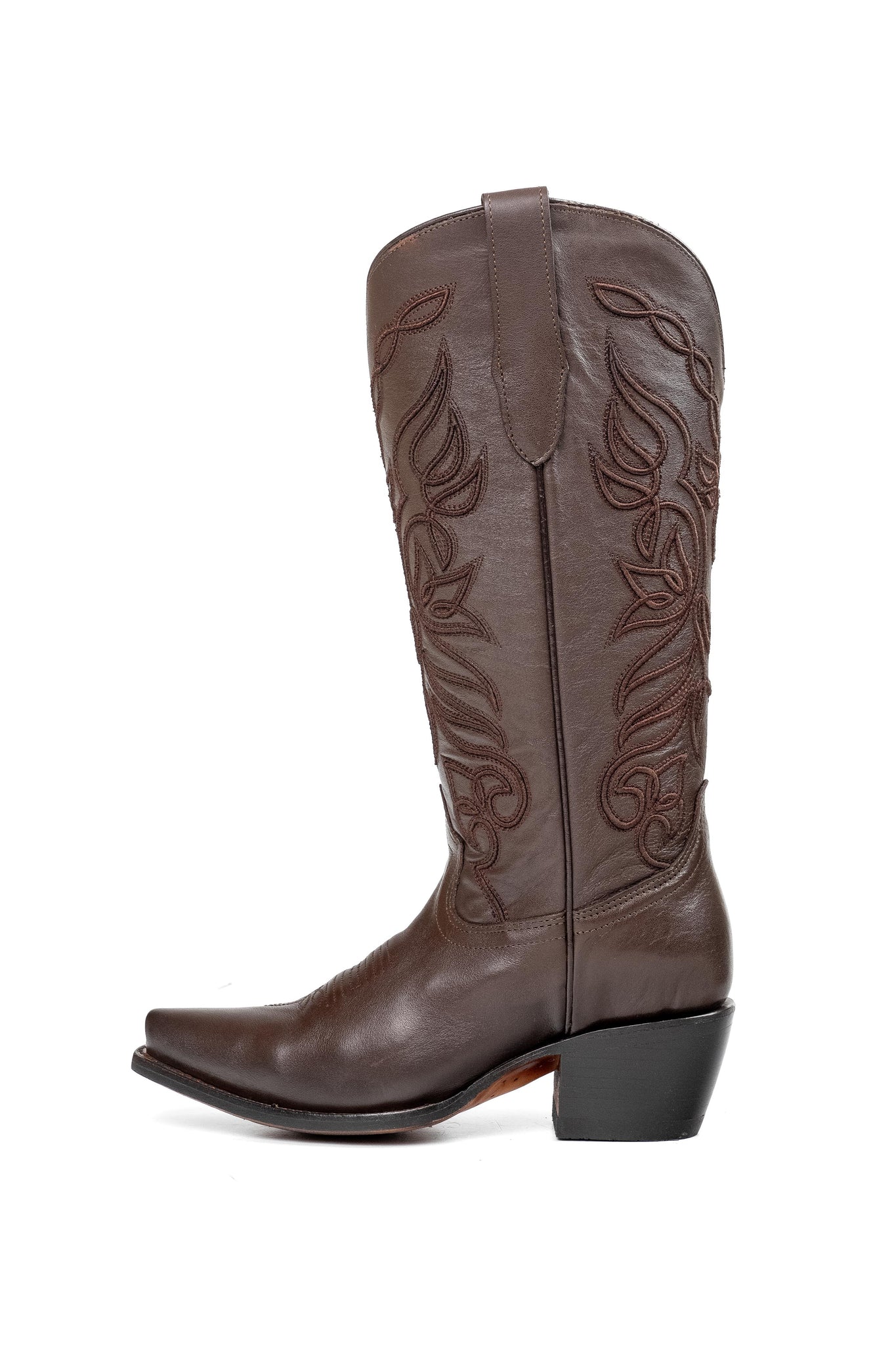 Rock'em Sally Midi Wide Calf Snip Toe Cowgirl Boot 011 - Brown