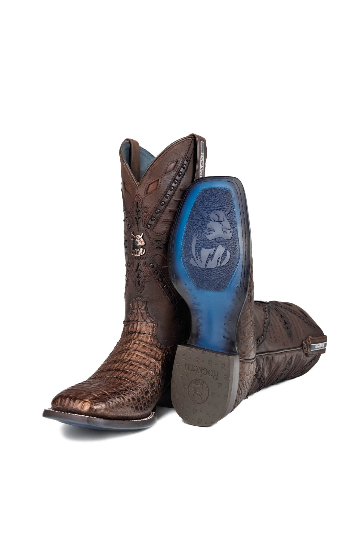 Rock'em Men's Caiman Hornback Belcrest Square Toe Cowboy Boot MR16 - Copper